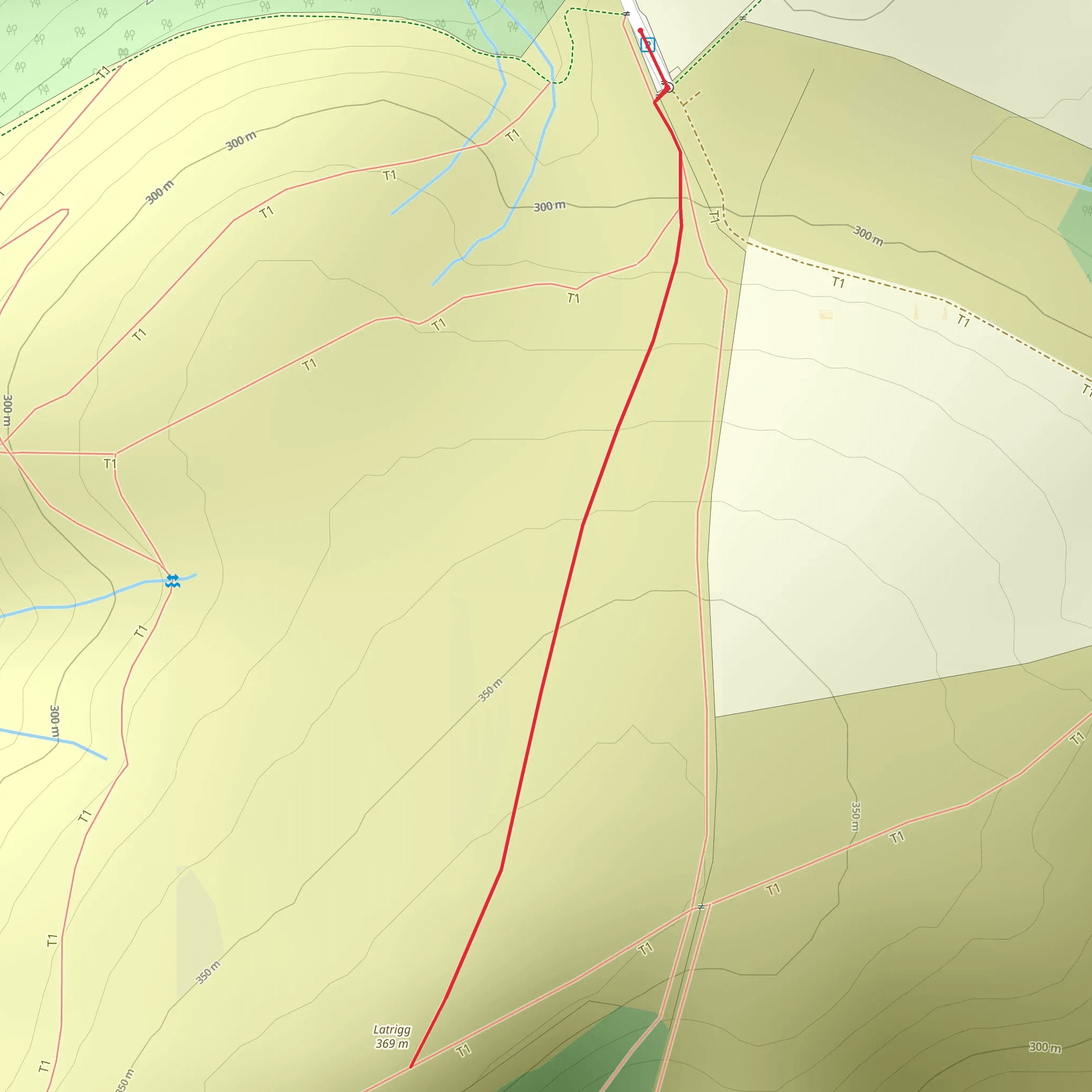 Latrigg Walk from Bruntholm Wood mobile static map