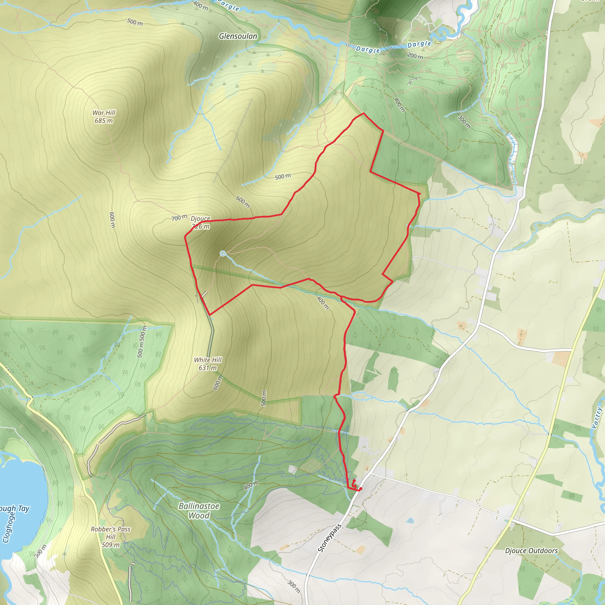 Djouce samaria gorge mobile static map