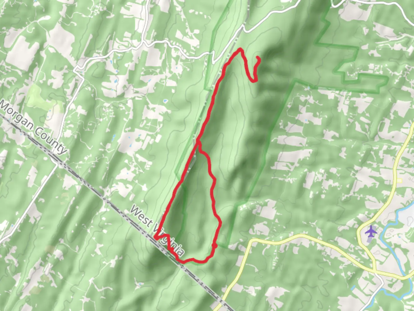 An image depicting the trail Shockeys Knob and High Rock via Tuscarora Trail and its surrounding area.