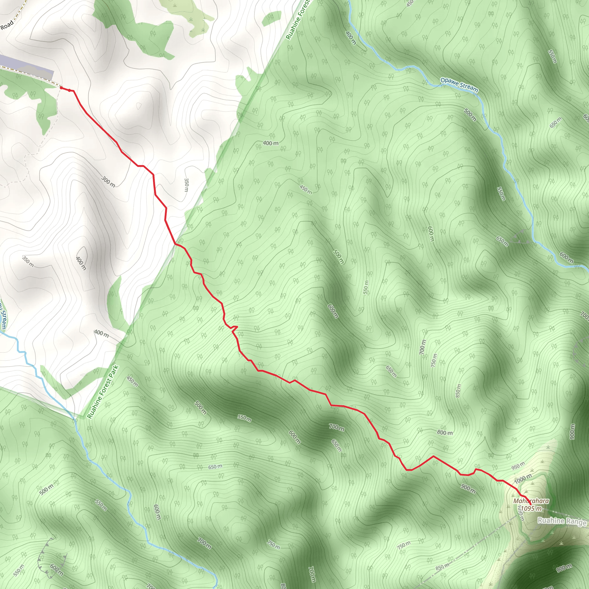Maharahara Peak Track mobile static map