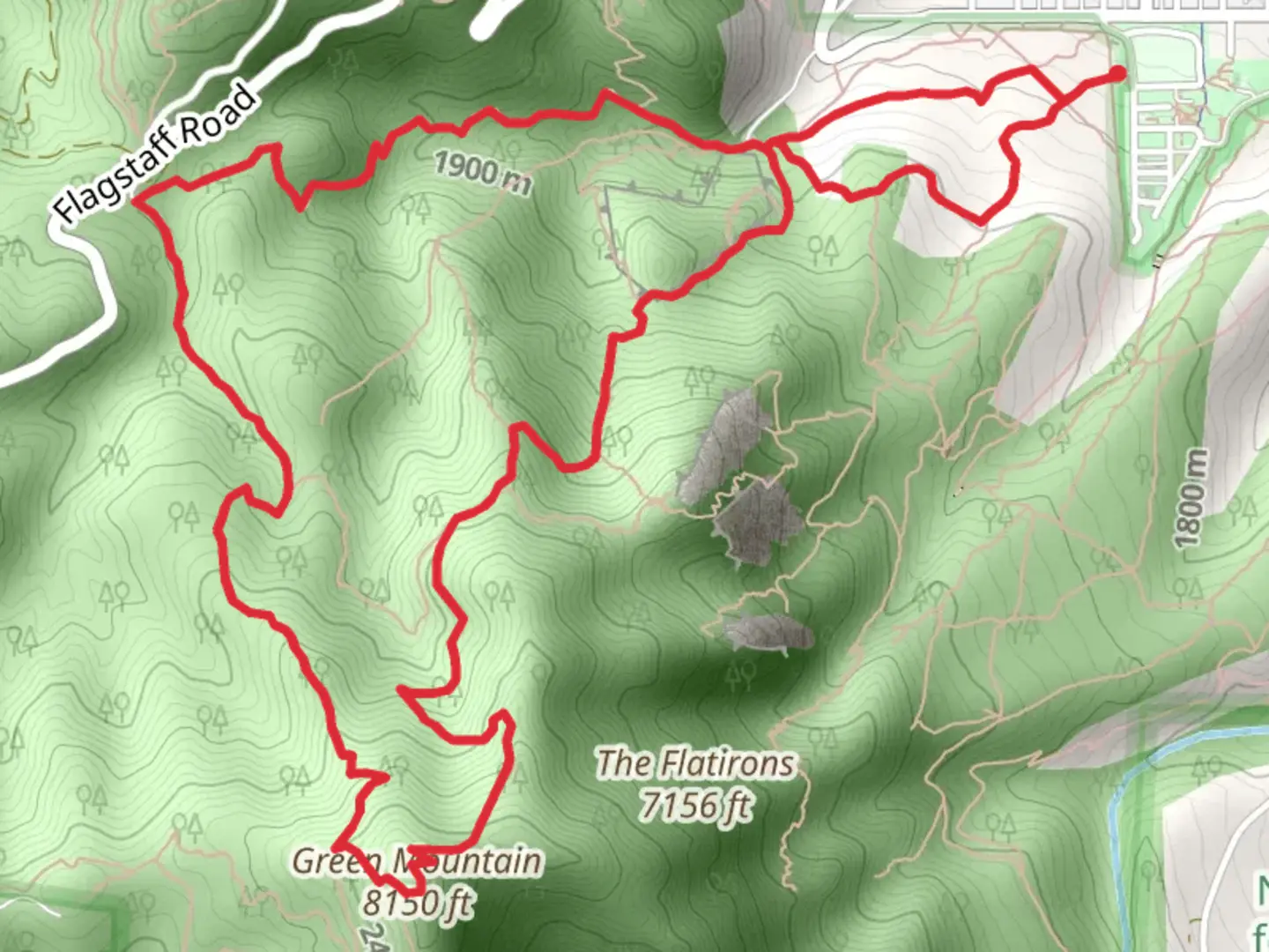 An image depicting the trail Chautauqua, Green Mountain West Ridge and Gregory Canyon Loop Trail and its surrounding area.