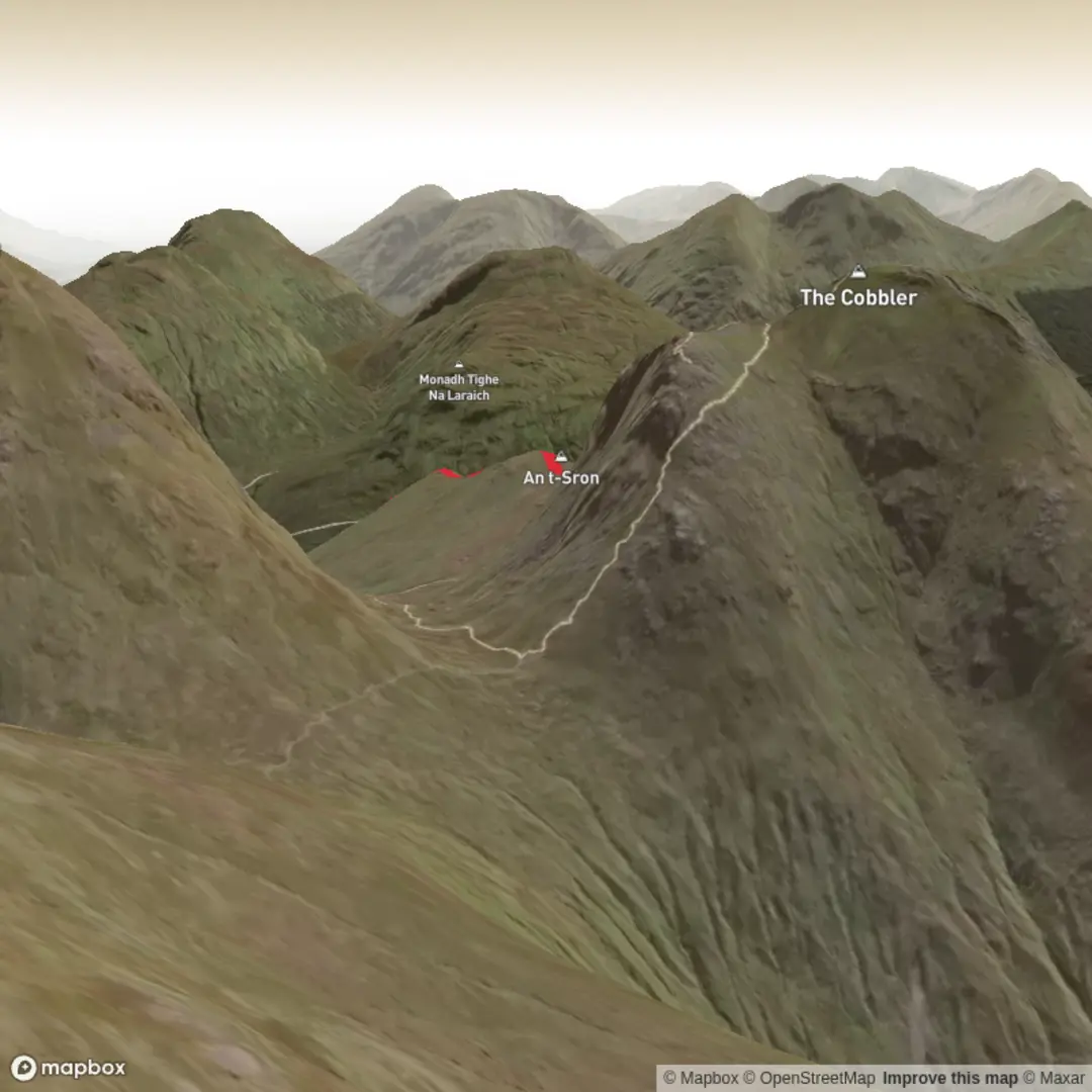 An image depicting the trail The Cobbler and its surrounding area.