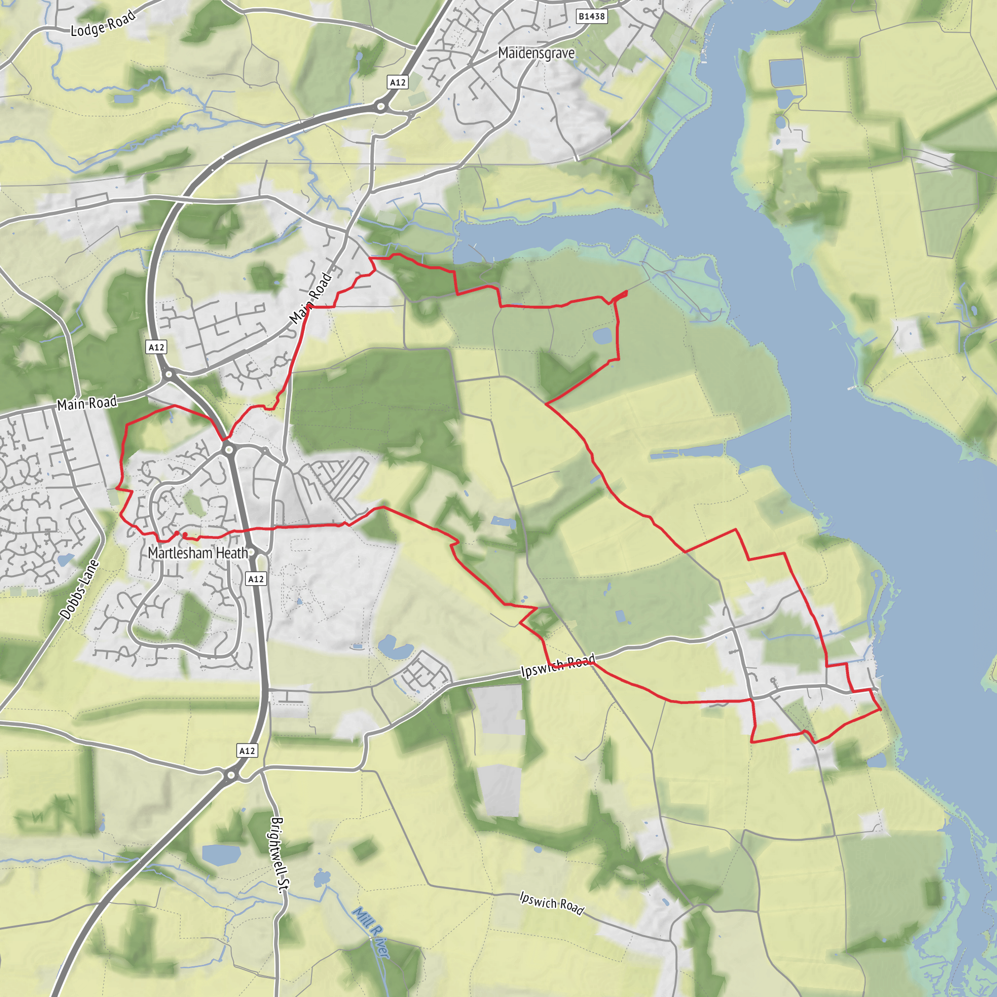 Waldringfield Loop mobile static map