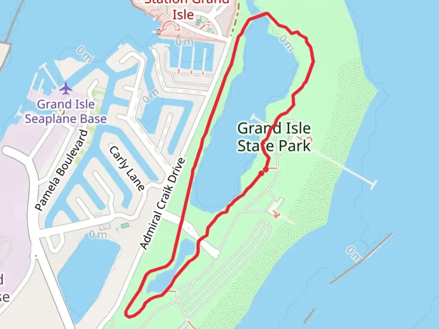An image depicting the trail Grand Isle State Park Loop and its surrounding area.