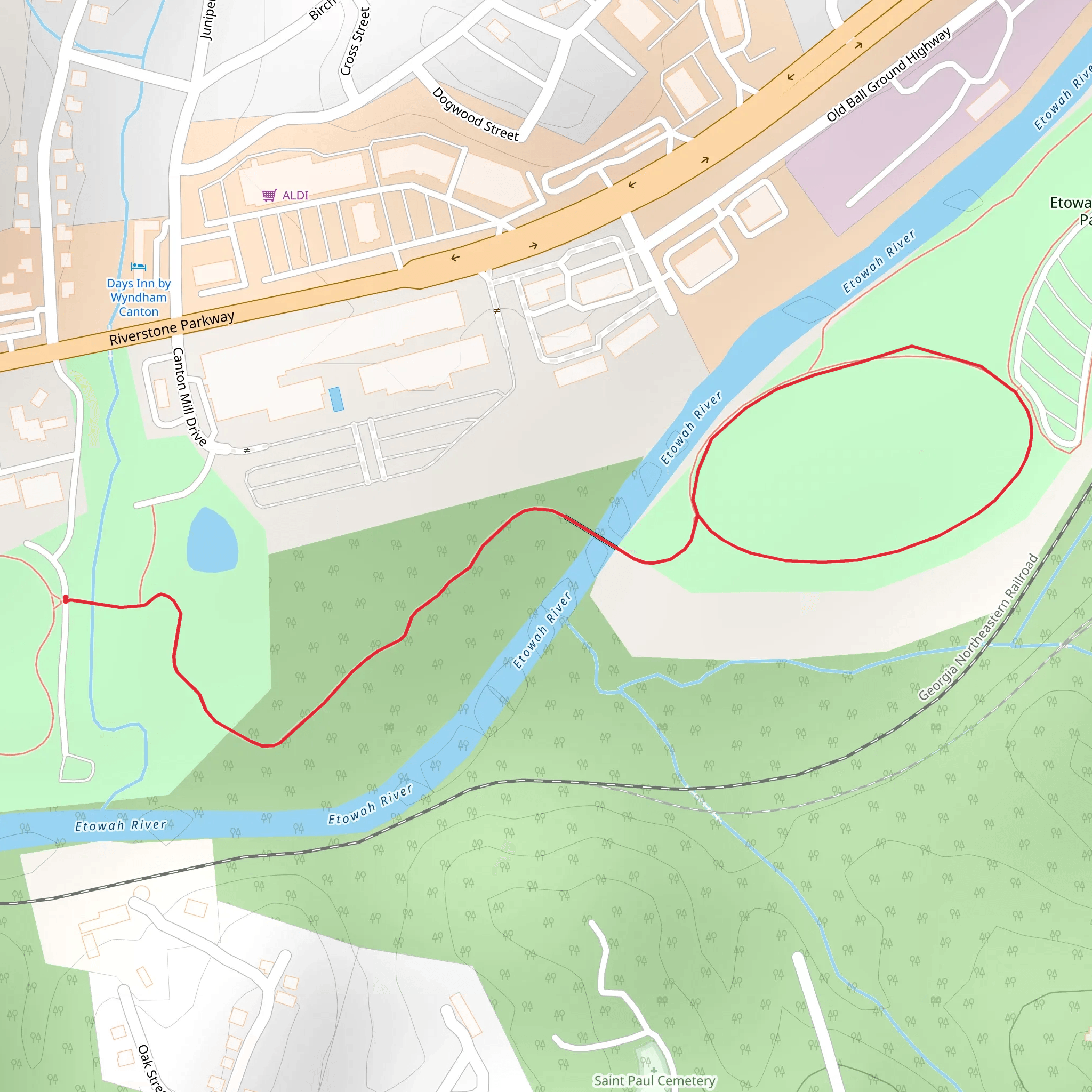 Etowah River Walk mobile static map