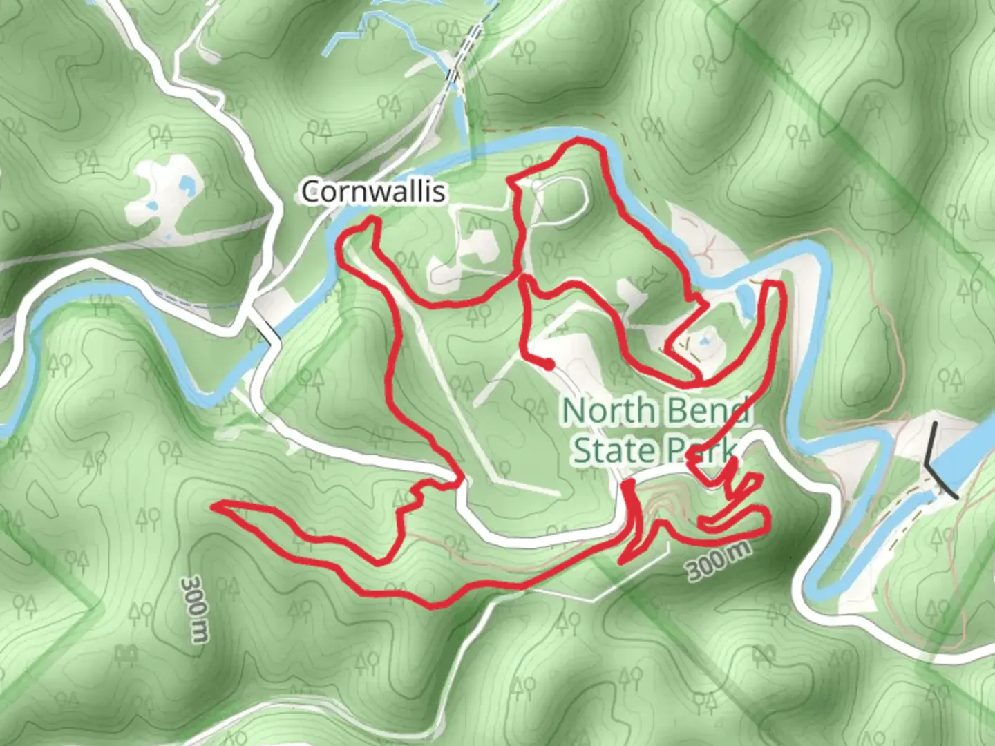 An image depicting the trail North Fork Hughes River Loop and its surrounding area.