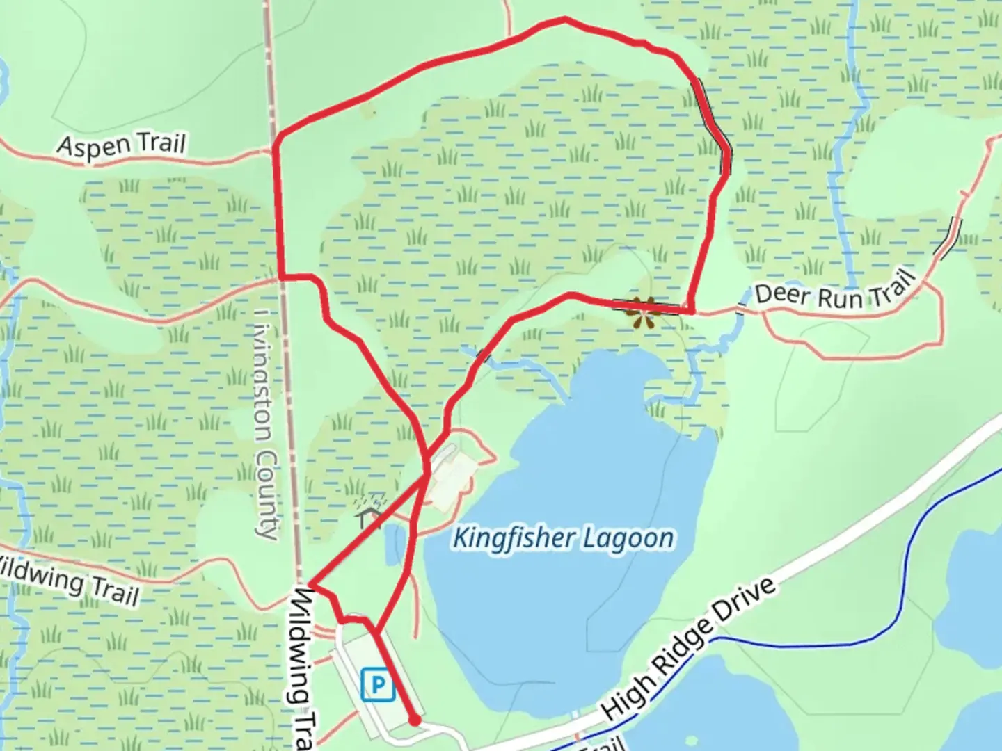 An image depicting the trail Deer Run Loop Trail and its surrounding area.