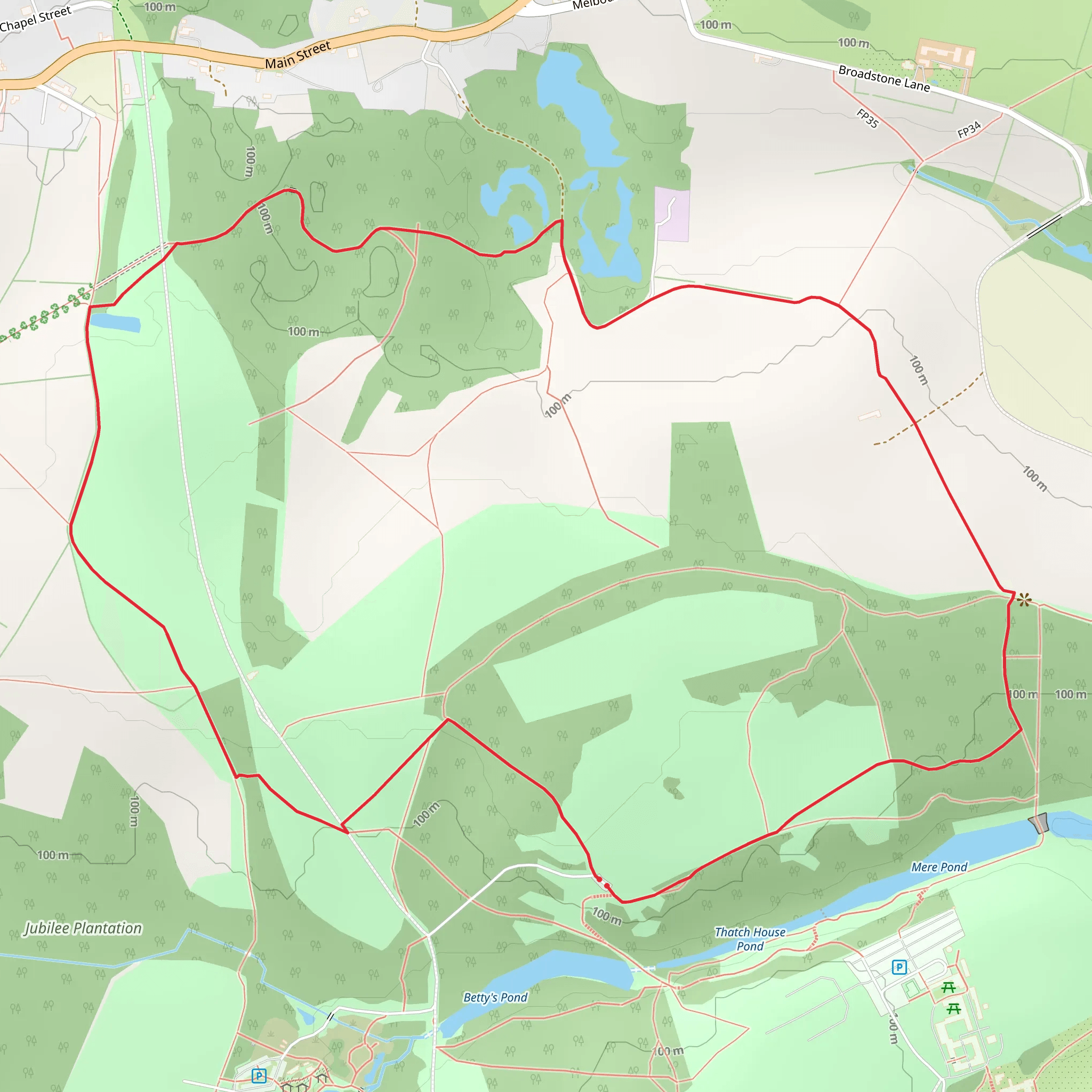 Calke Wood Walk mobile static map