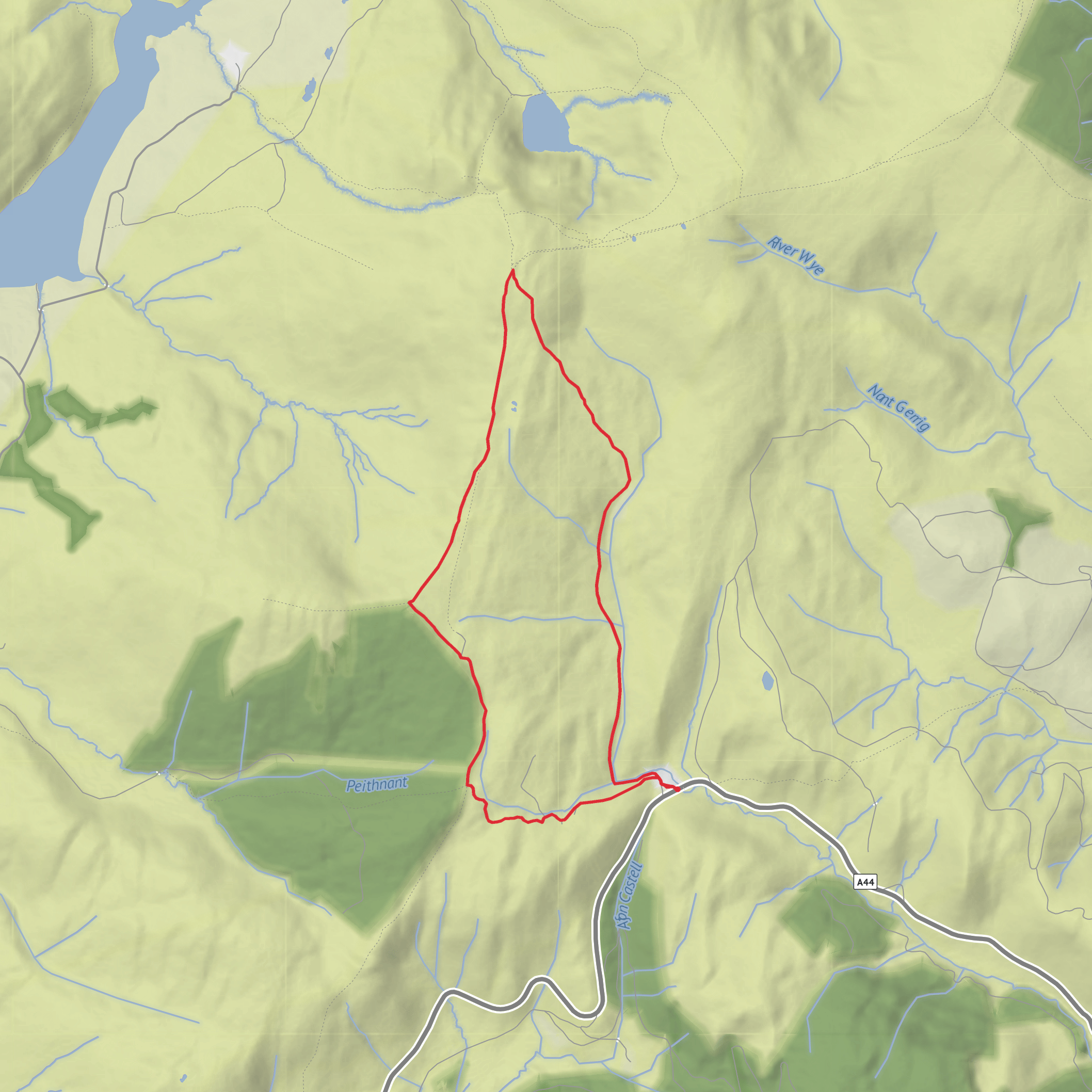 Pen Pumlumon Fawr and Pen y Drawsallt Loop mobile static map