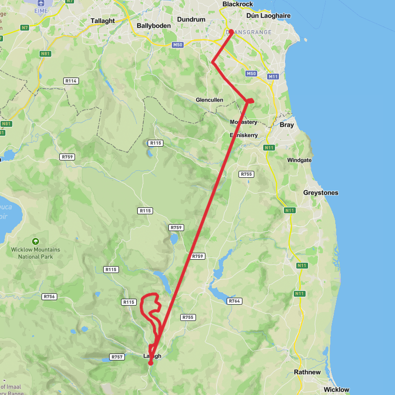 A map preview of the recording Hike on 21-01-2025 06:23 p.m..