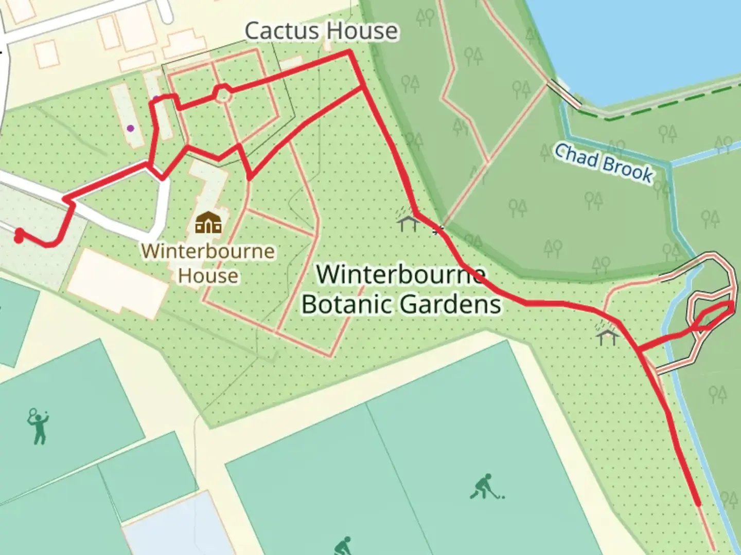 An image depicting the trail Walled Garden and Edgbaston Park Nature Reserve Walk and its surrounding area.