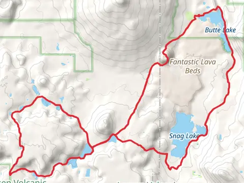Butte Lake, Snag Lake, Bear Lakes and Cinder Cone Loop