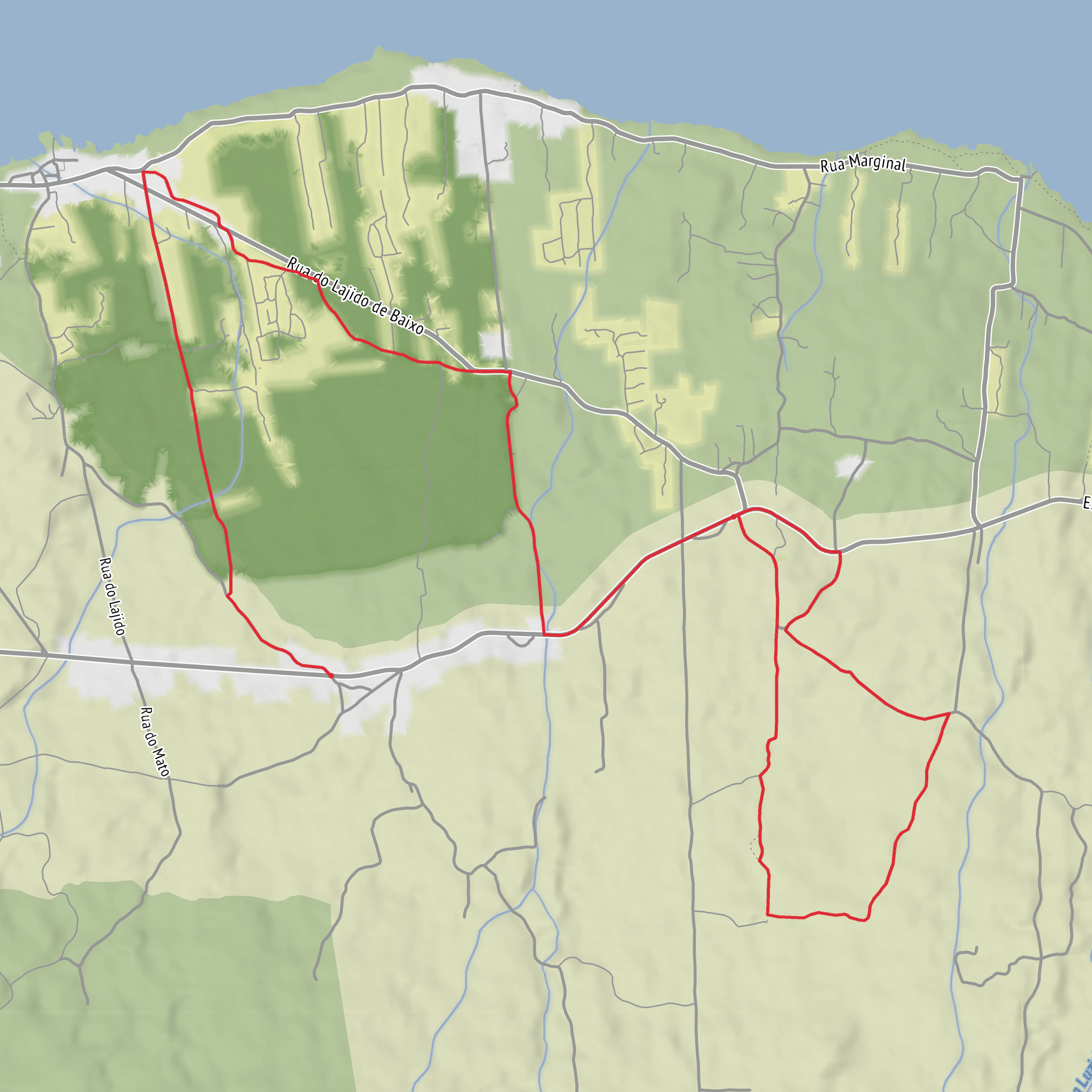 Caminhos de Santa Luzia and Rua de Cima mobile static map