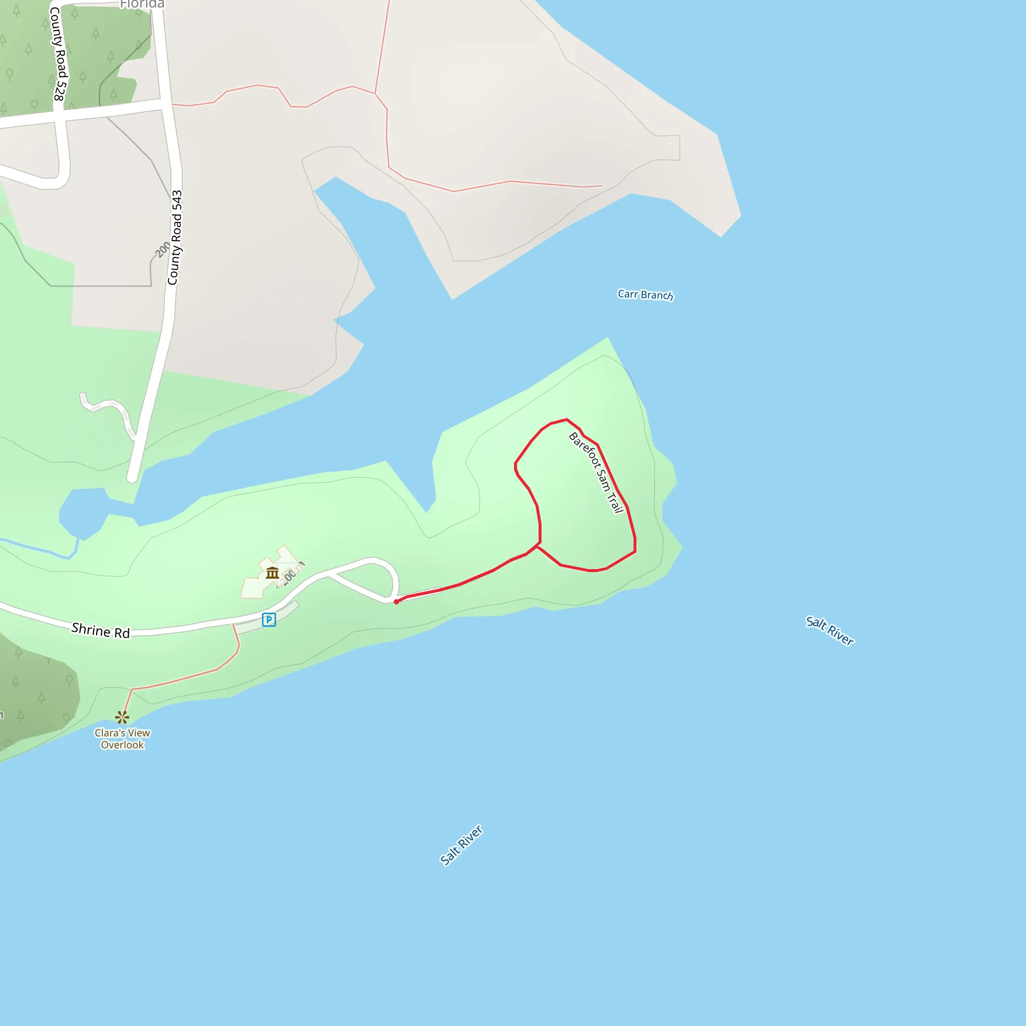 Barefoot Sam Loop Trail mobile static map
