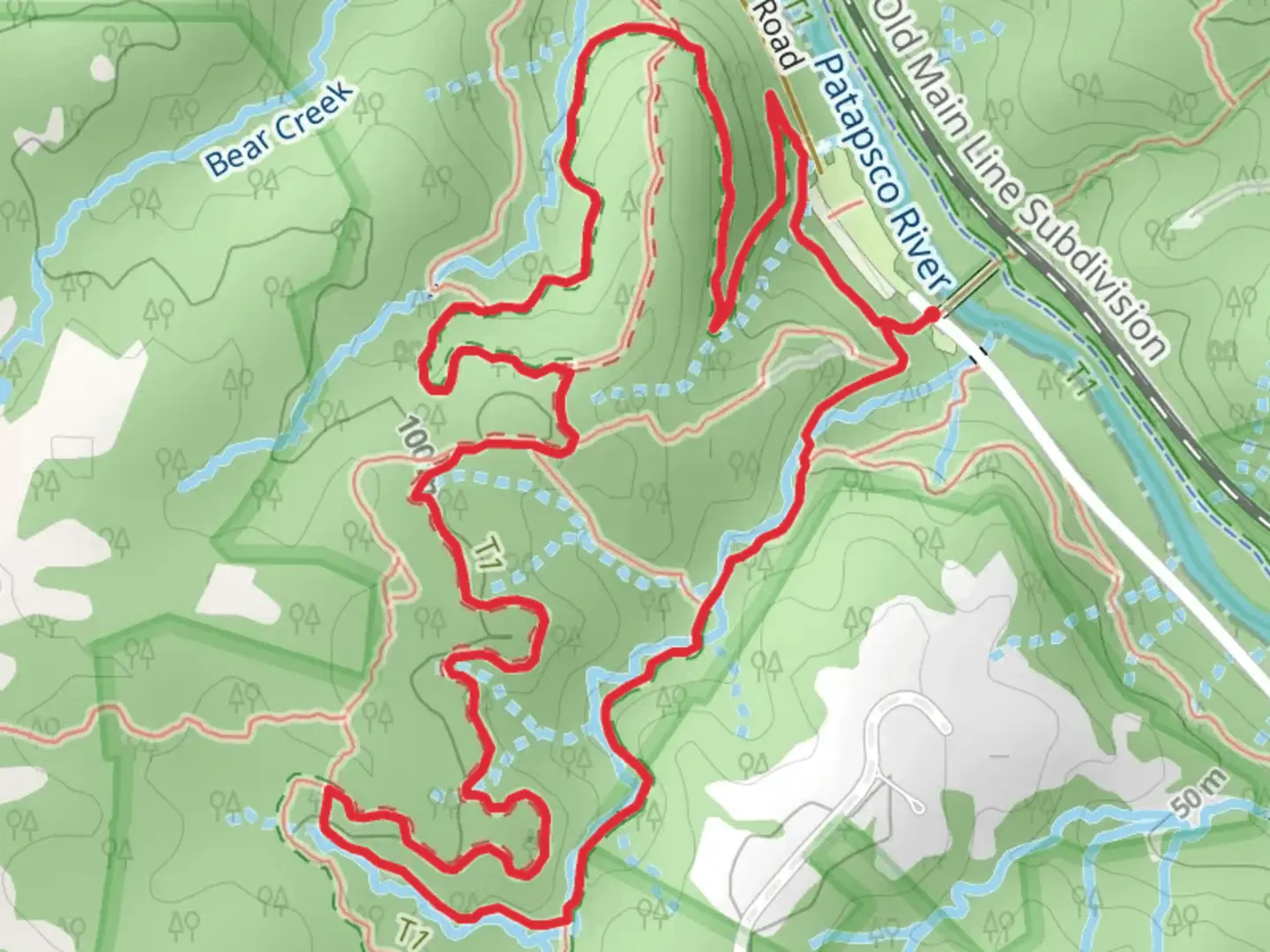 An image depicting the trail Garrett's Pass - Cascade Falls Loop Trail and its surrounding area.