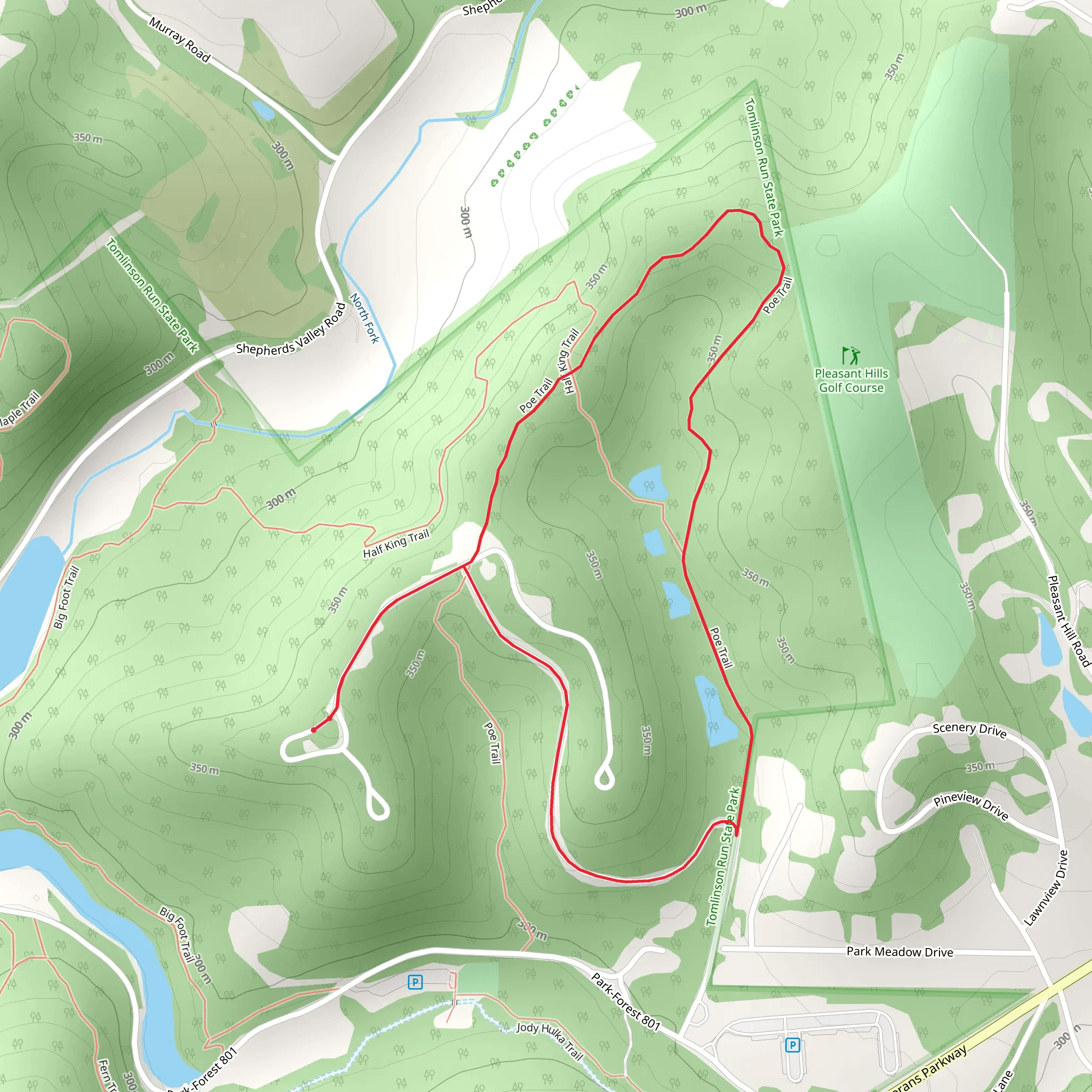 Poe Loop Trail mobile static map
