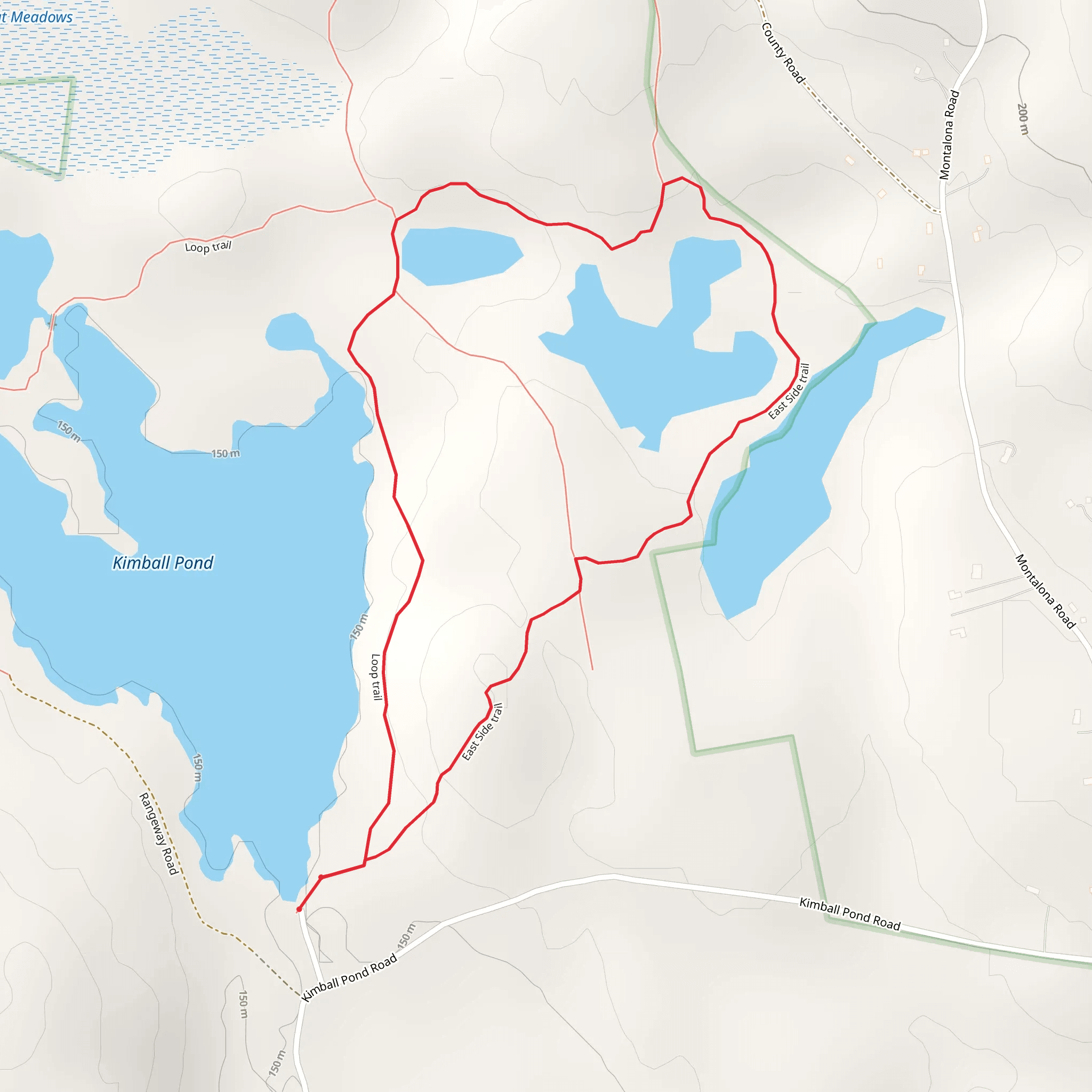 Kimball Pond Dam Loop Trail mobile static map
