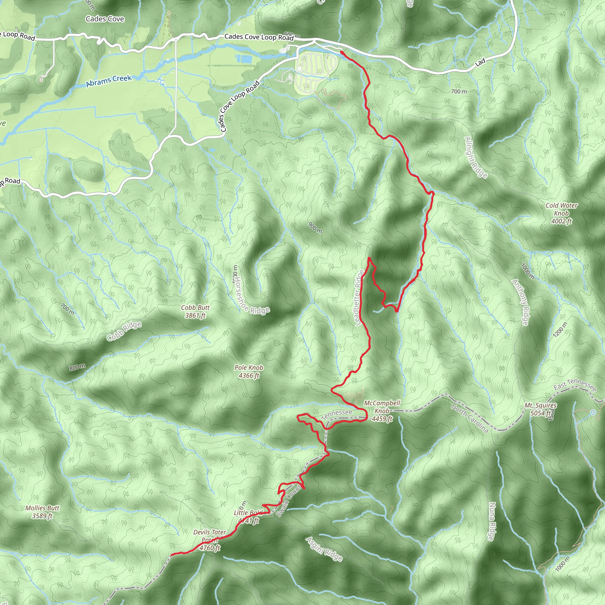 Lawson Gant Lot and Devils Tater Patch via Appalachian Trail mobile static map