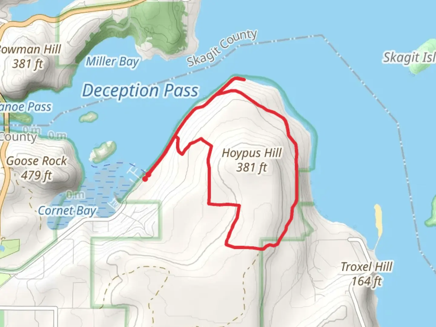 An image depicting the trail East Hoypus Point Trail and Fireside Trail and its surrounding area.