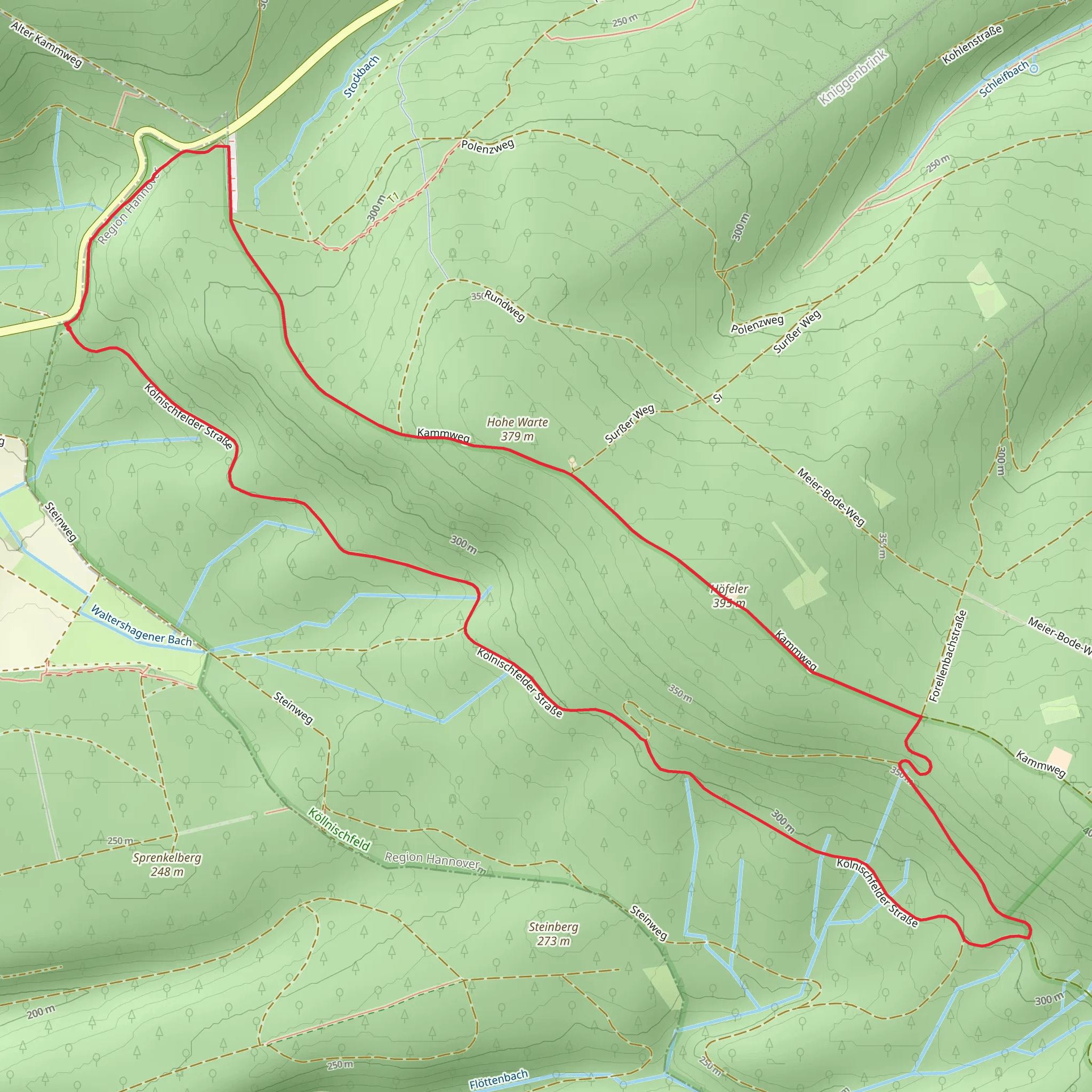 Hohe Warte and Hofeler Loop mobile static map