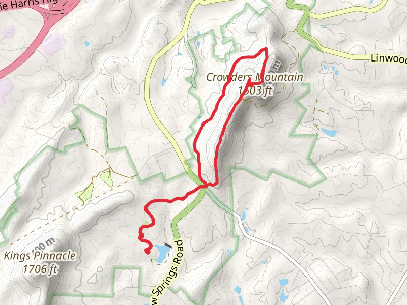 Crowders Mountain Loop via Crowders Trail and Rocktop Trail