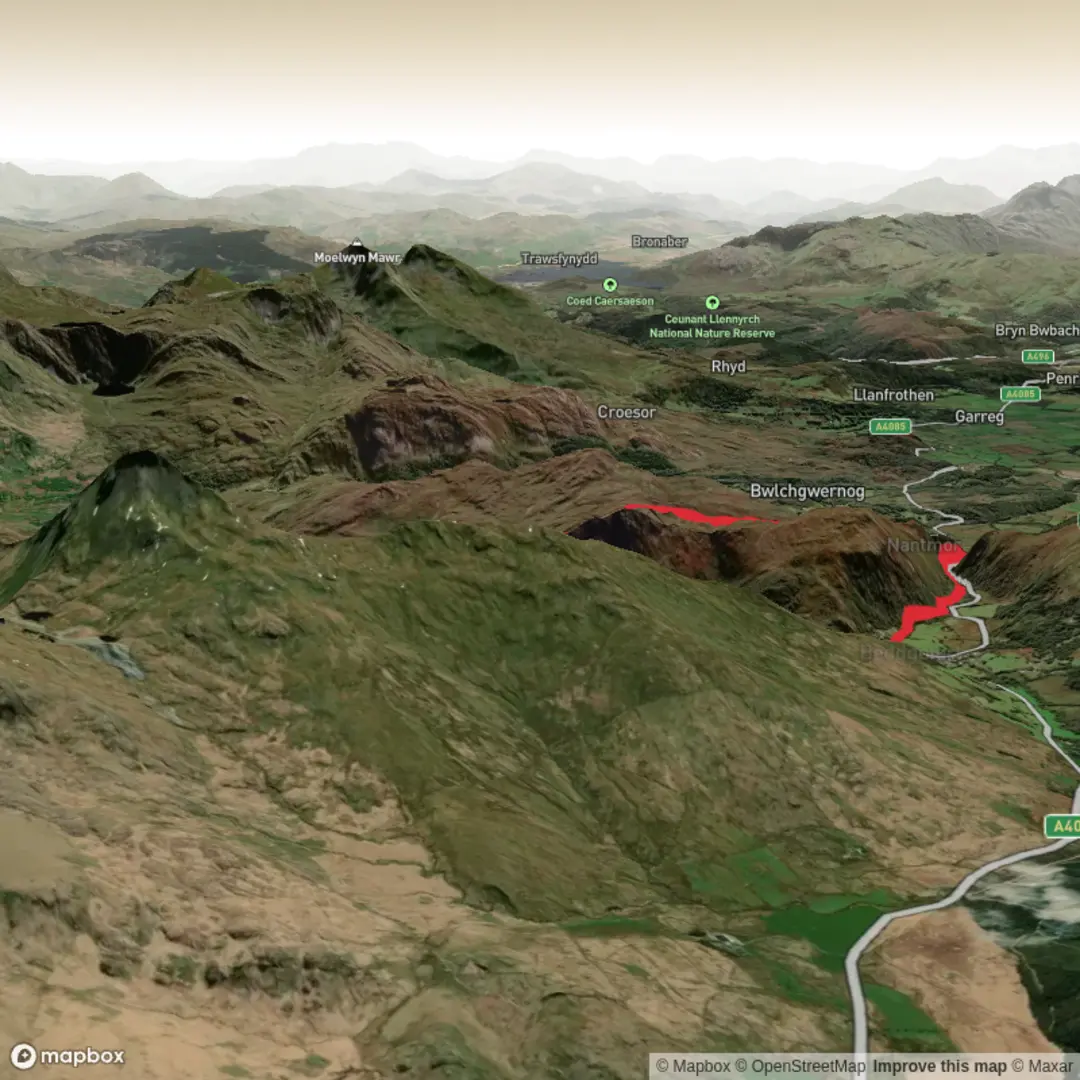 An image depicting the trail Eryri National Park - May 23 and its surrounding area.