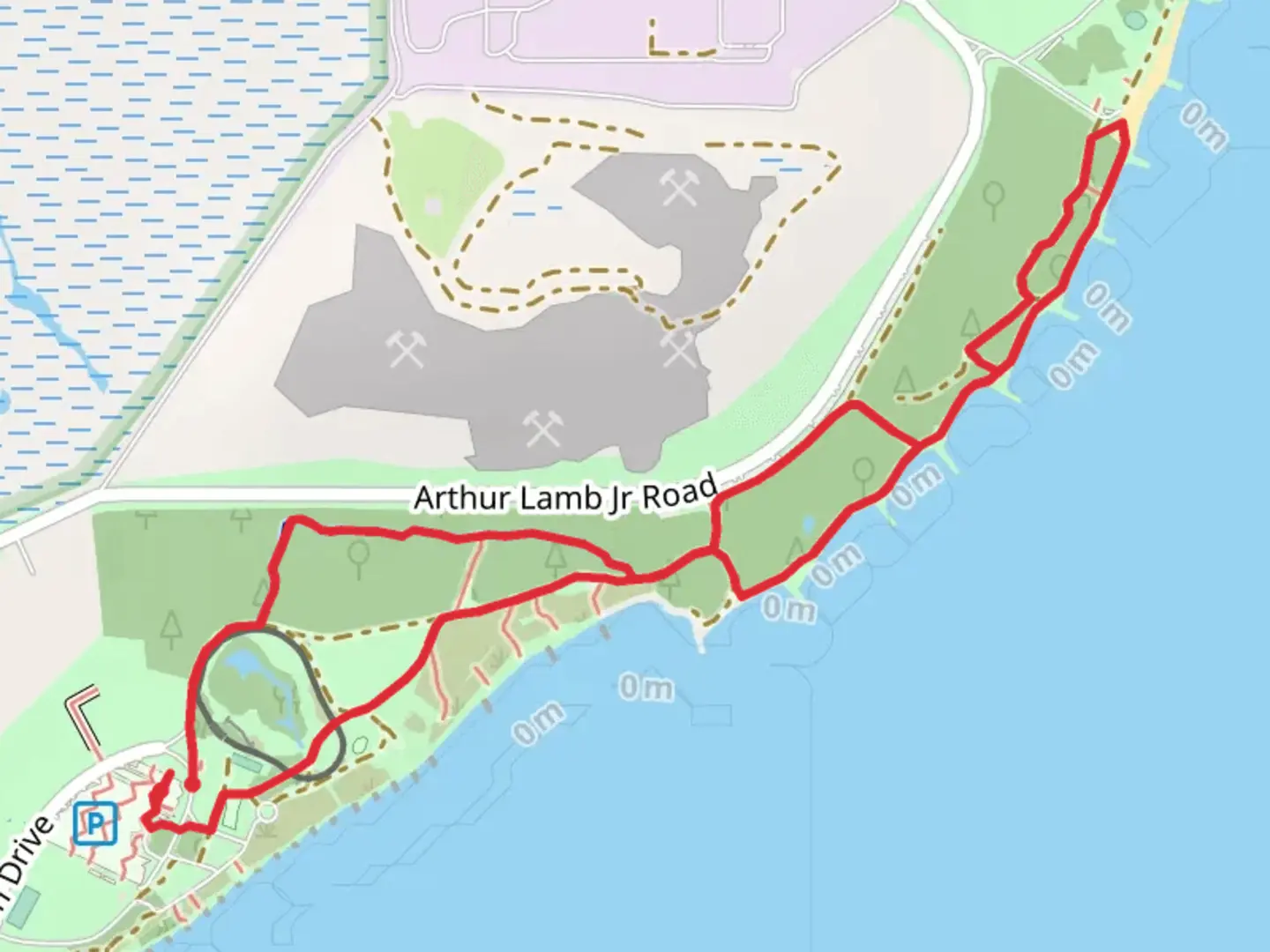 An image depicting the trail Historic Virginia Key Beach Park Loop and its surrounding area.