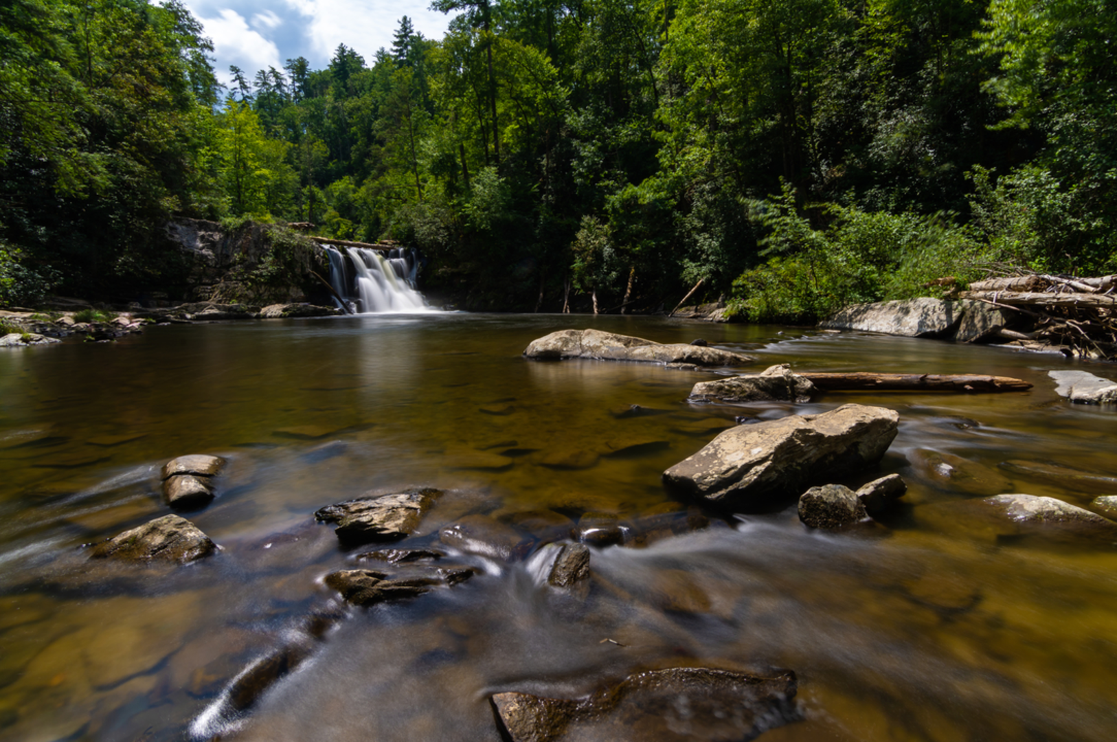 An image depicting the trail Abrams Falls Trail and its surrounding area.