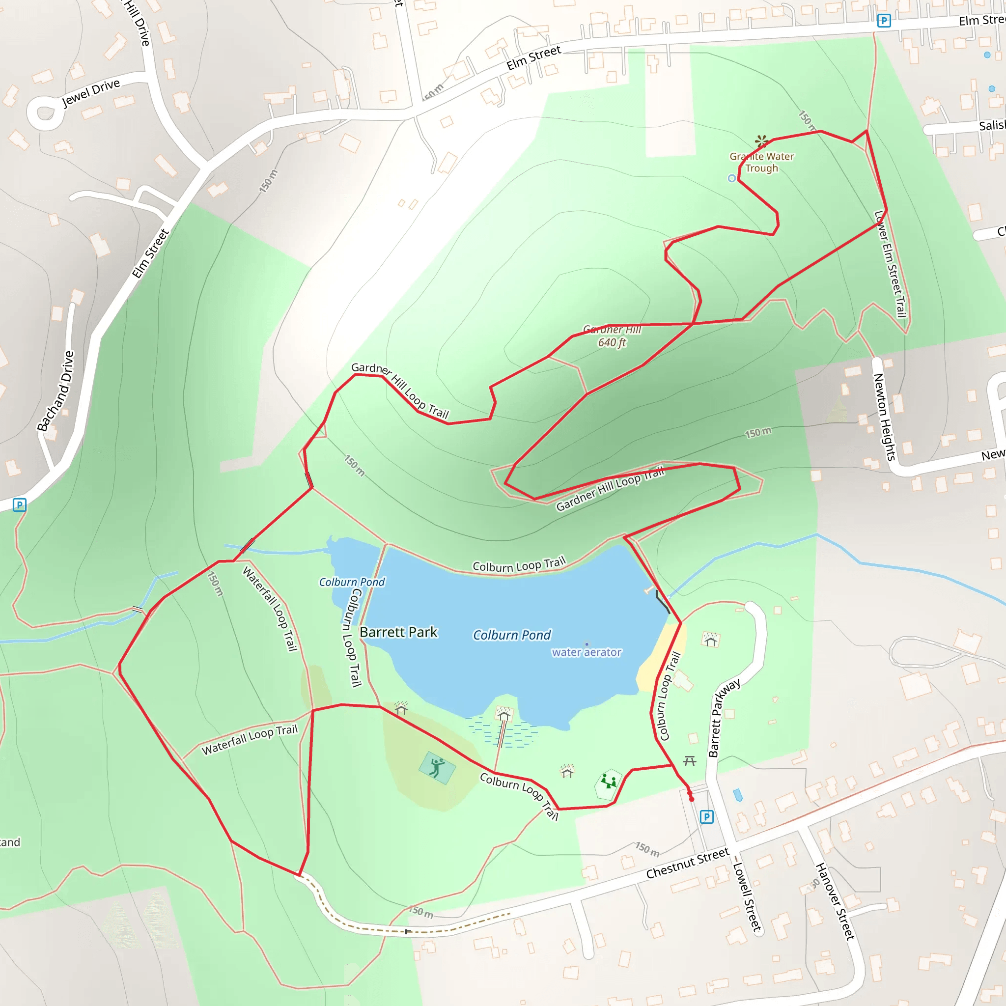 Gardner Hill and Colburn Pond Loop mobile static map