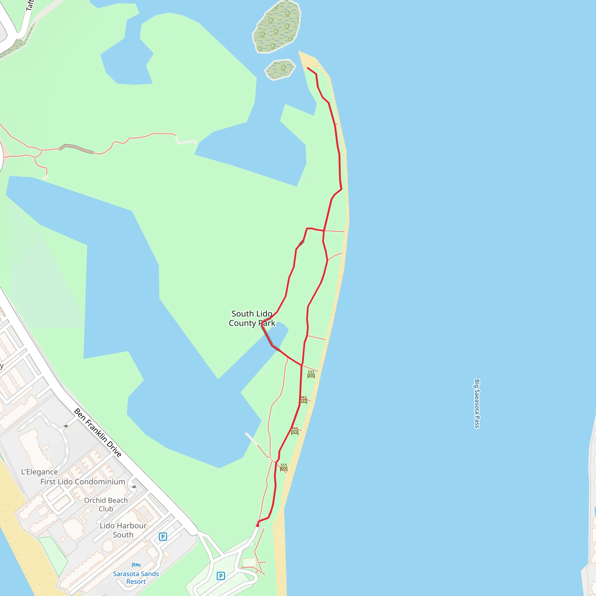 South Lido County Park Loop mobile static map