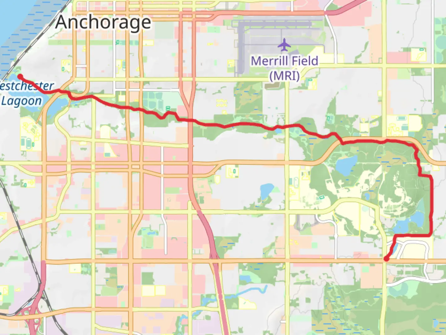 An image depicting the trail Chester Creek Trail and its surrounding area.
