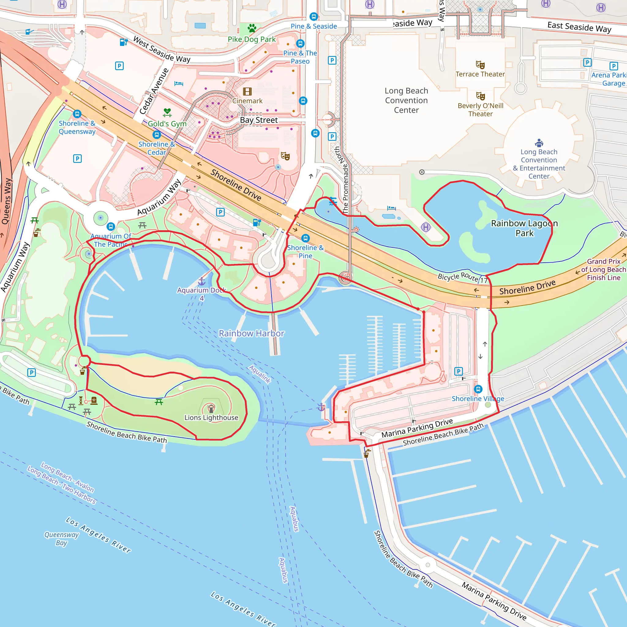 Rainbow Lagoon and Rainbow Harbor Loop mobile static map