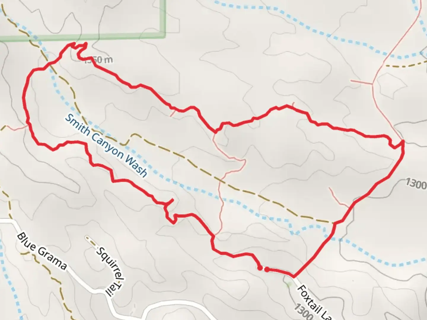 An image depicting the trail Cross Corridor and Smith Canyon Loop Trail and its surrounding area.