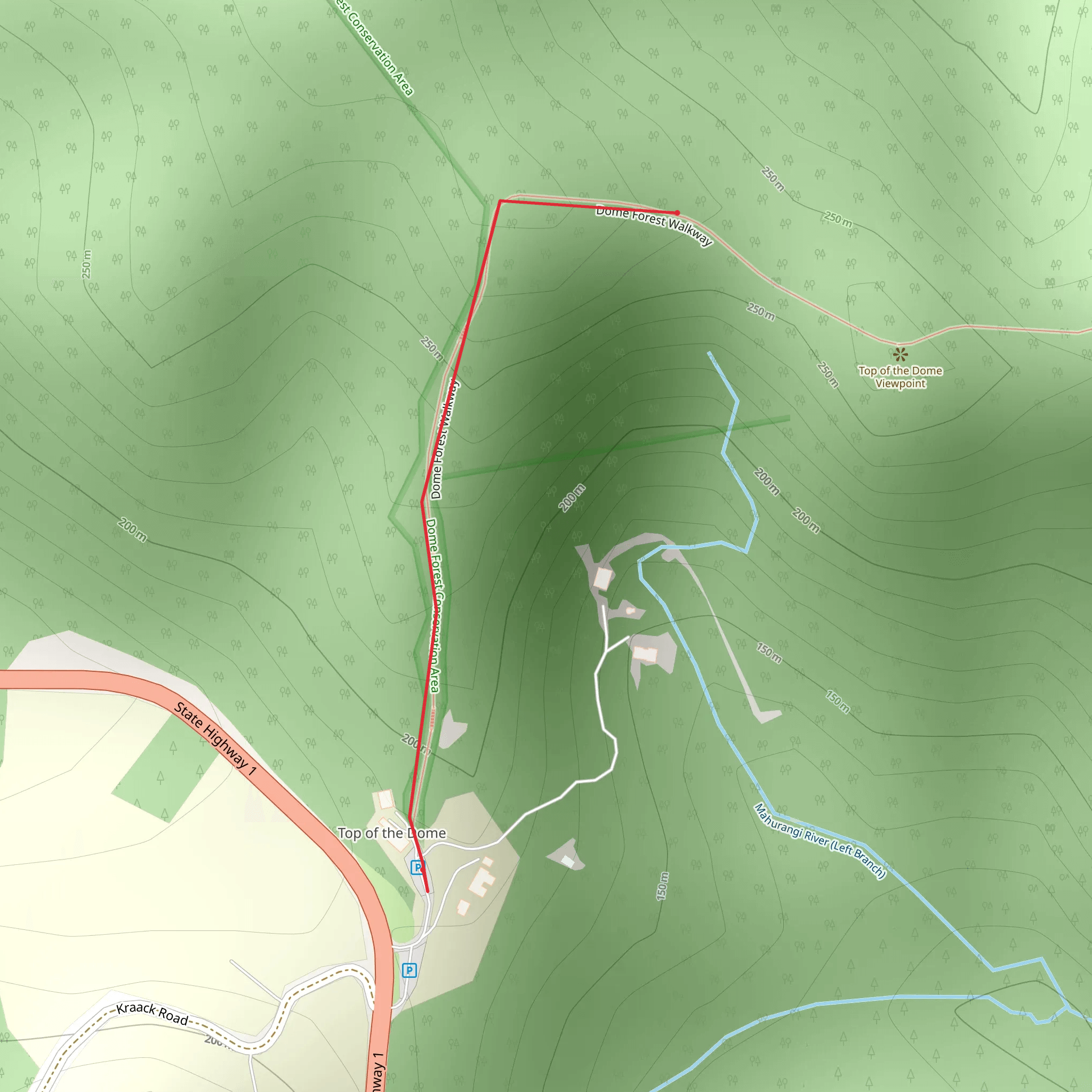 Dome Forest car park to Lookout mobile static map