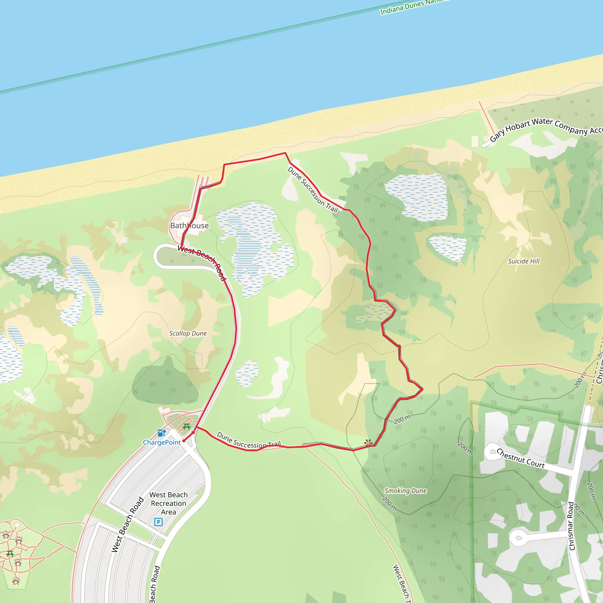West Beach - Dune Succession Trail mobile static map