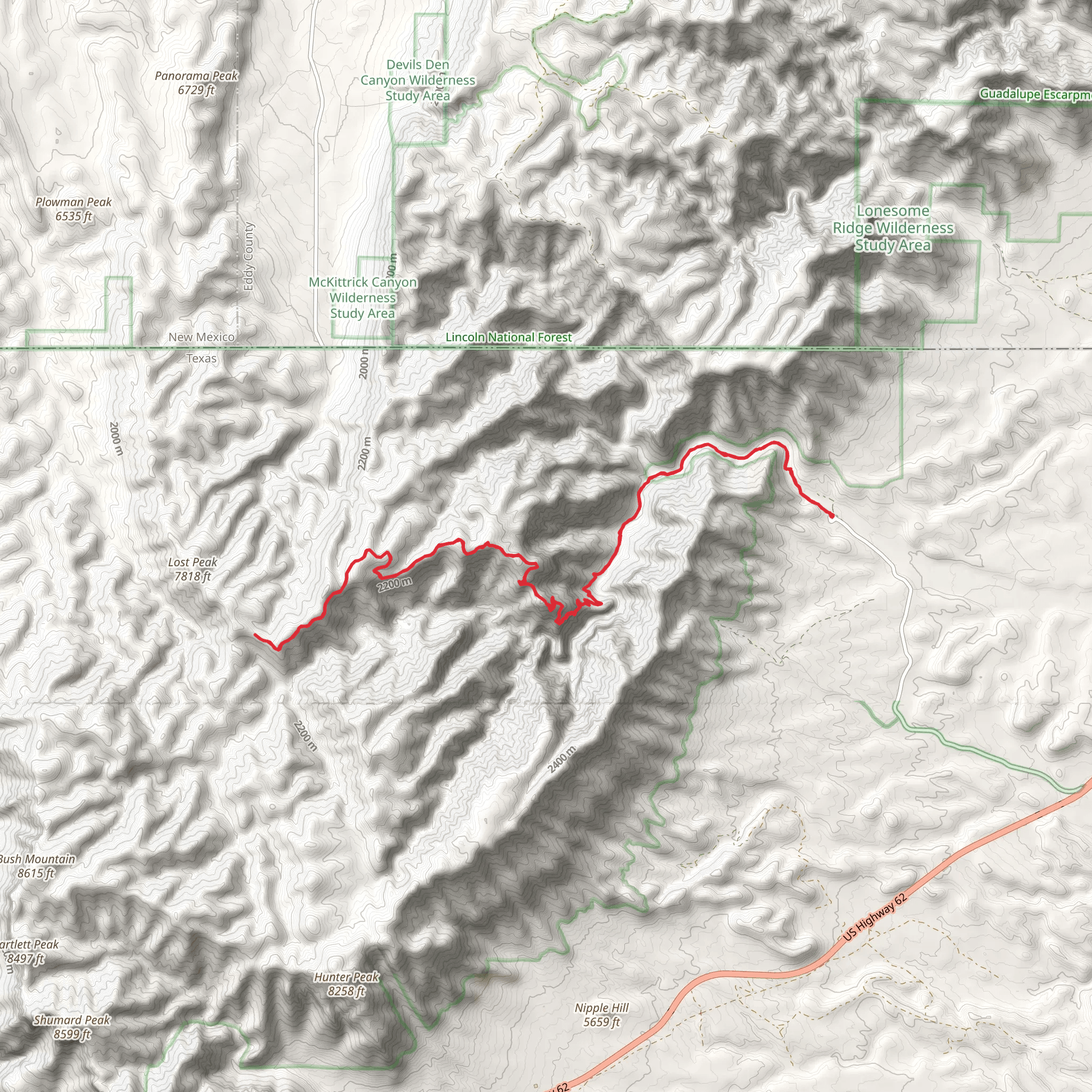 Mckittrick Ridge Trail mobile static map