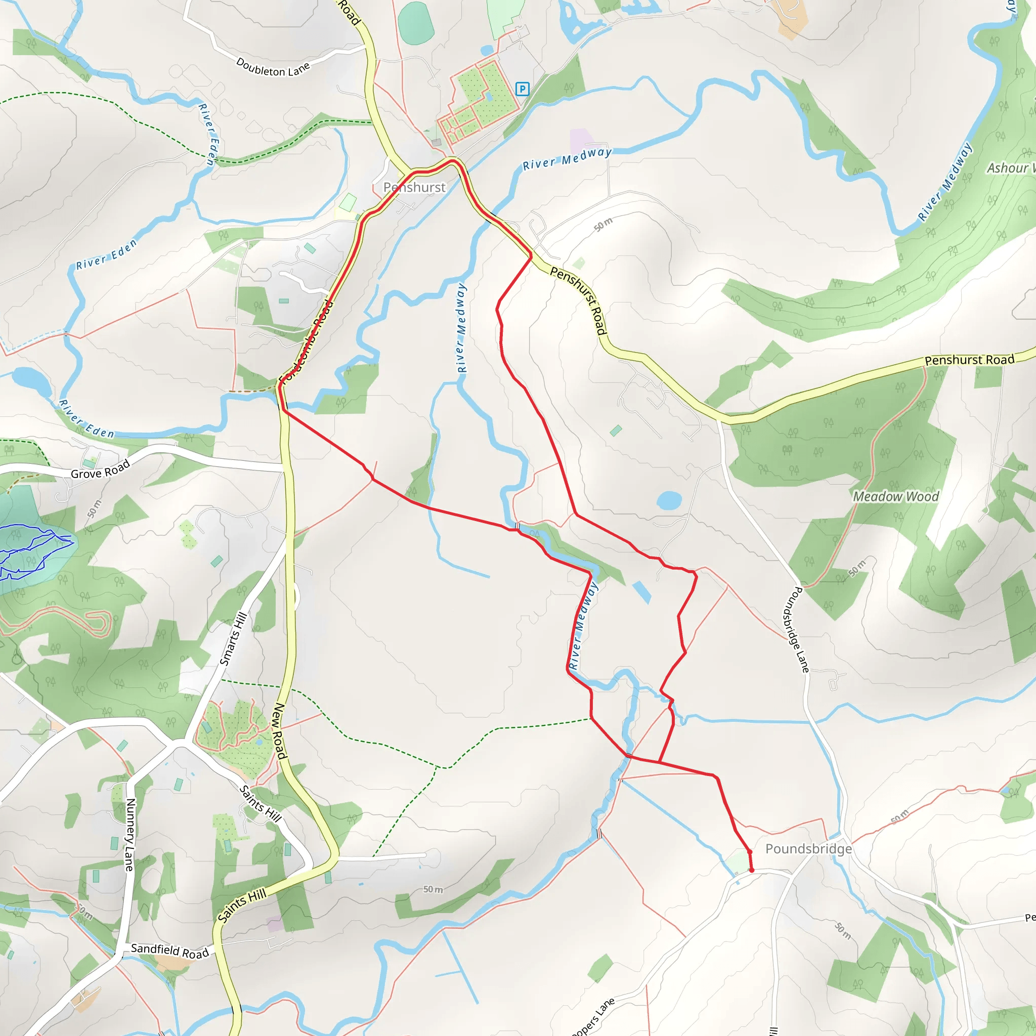 Penhurst Country Park Loop mobile static map