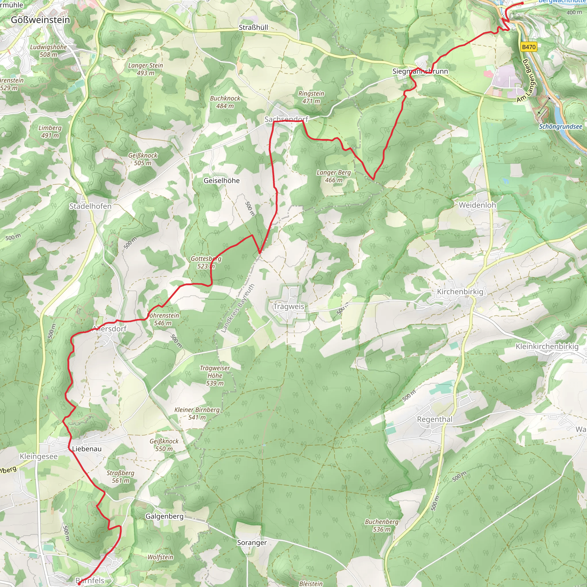 Pottenstein-Baernfels mobile static map