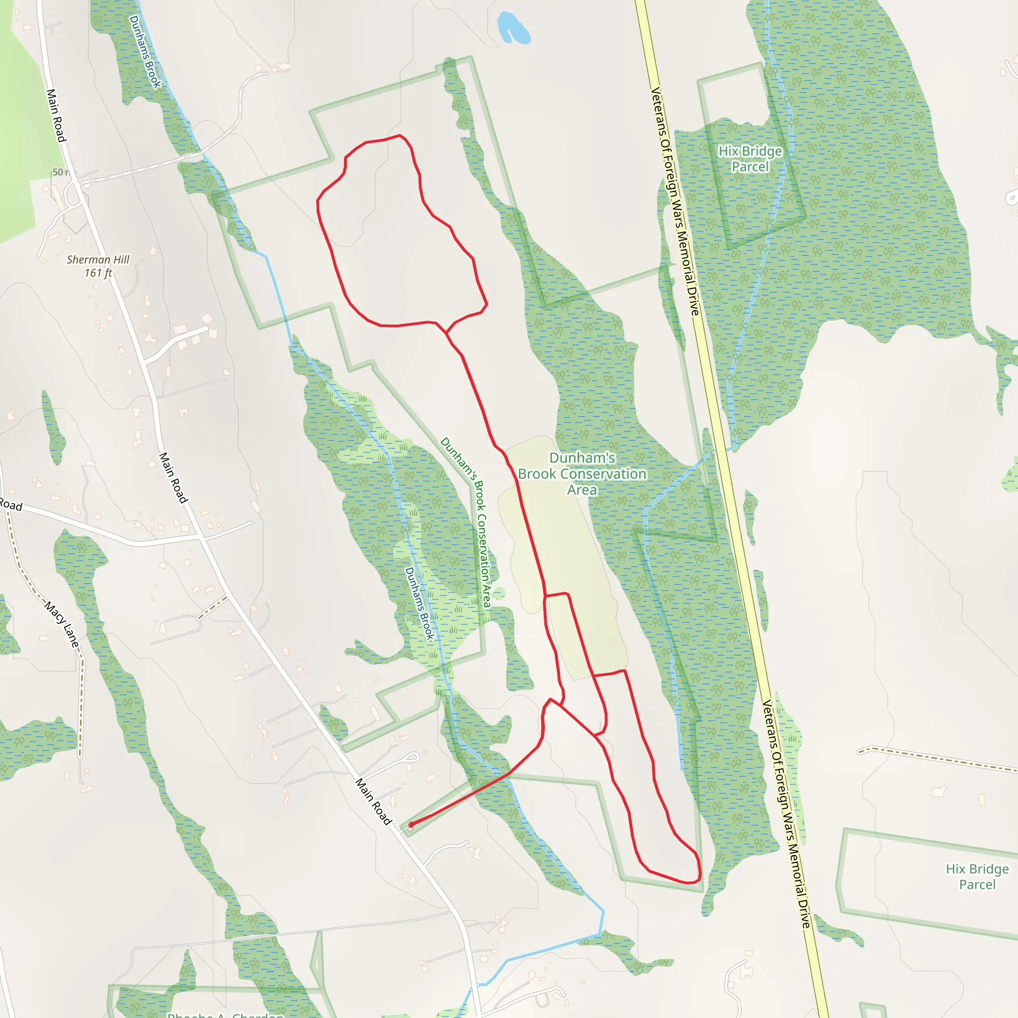 Dunhams Brook Loop mobile static map