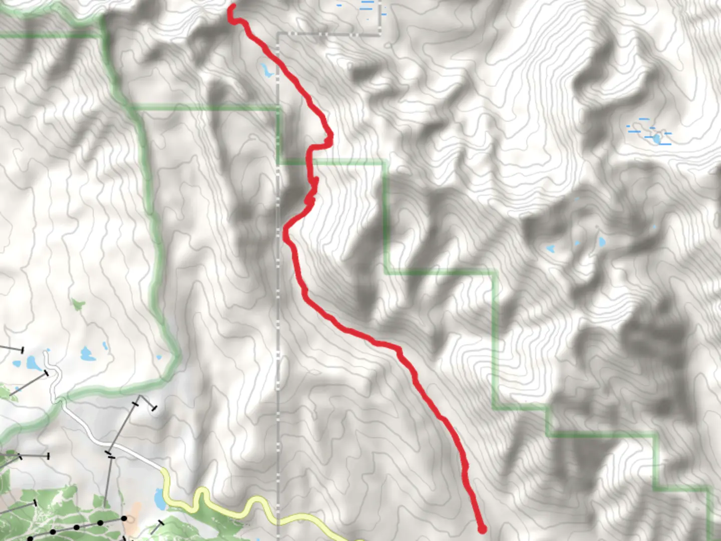 An image depicting the trail Bear Basin Trail Out and Back and its surrounding area.