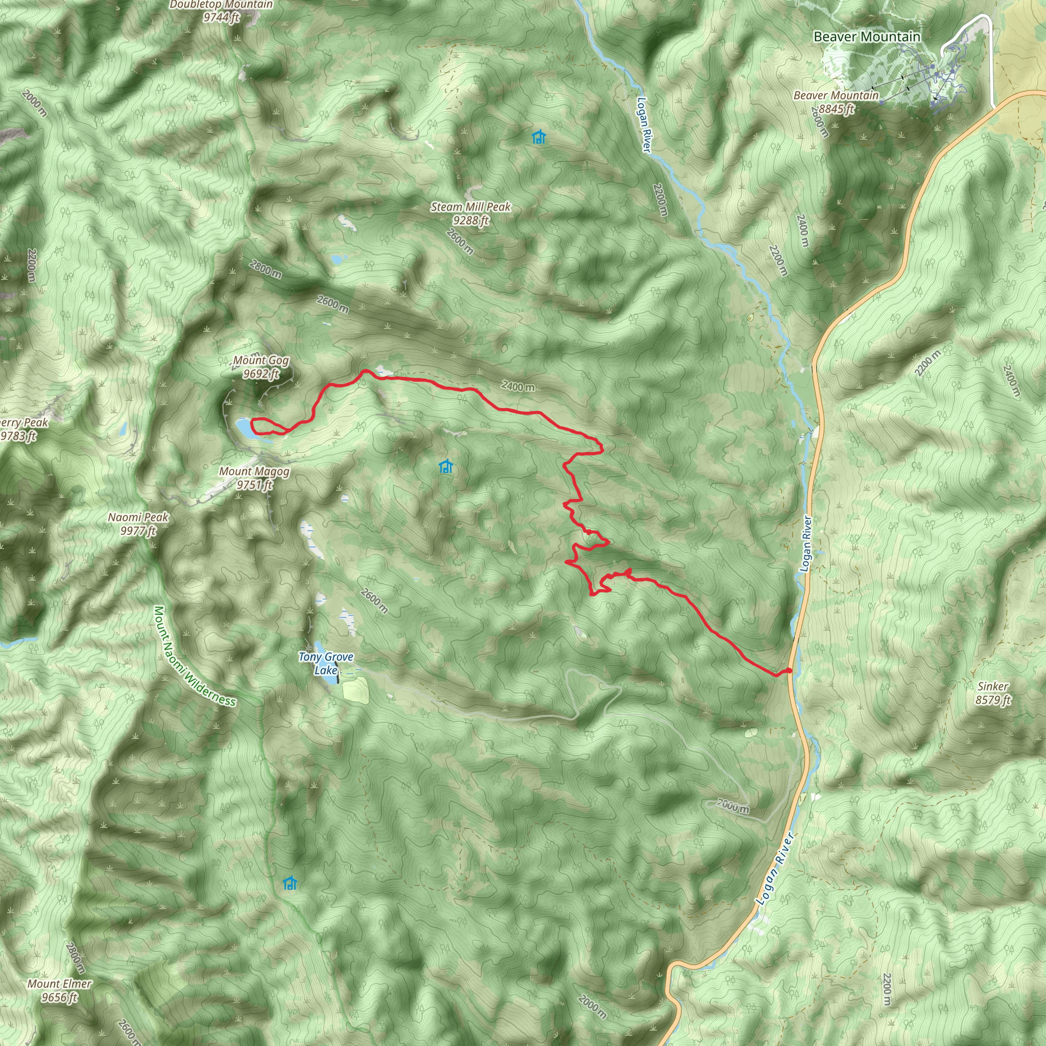 White Pine Bunchgrass Canyon Trail mobile static map
