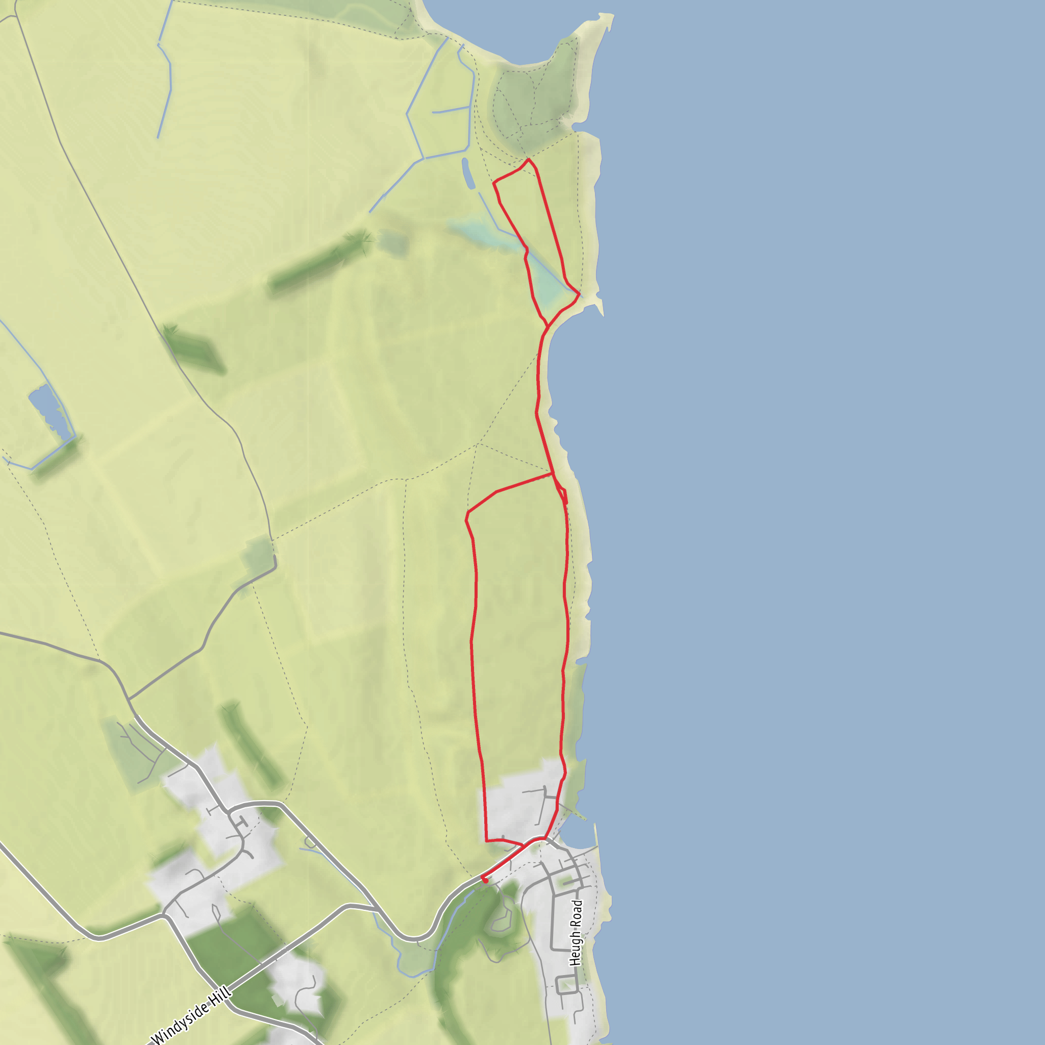 Oxberrylaw Holes and Dunstanburgh Castle Loop mobile static map