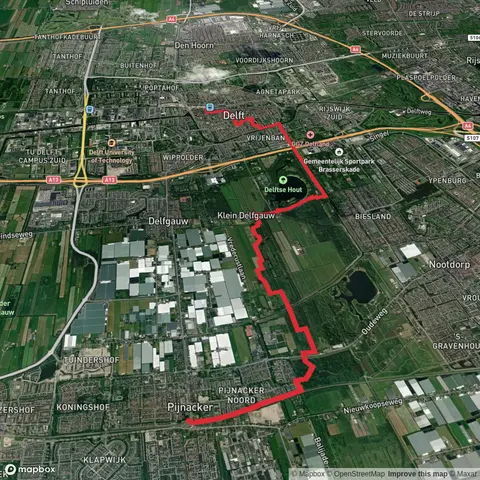 Pijnacker Centrum to Delft via Buytenhout and De Grote Plas