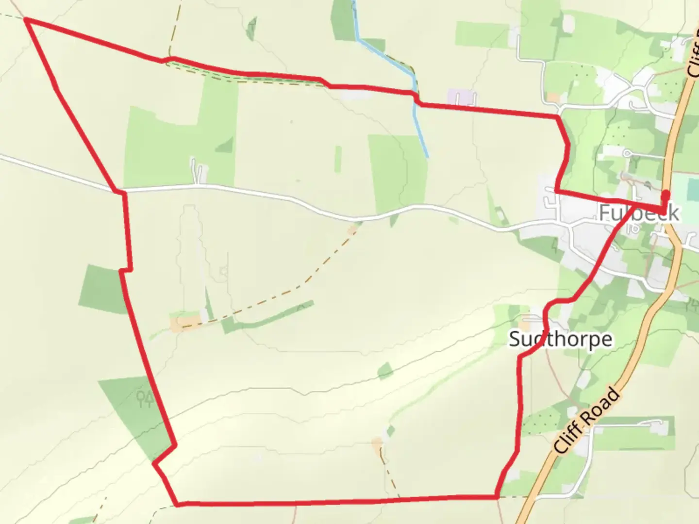 An image depicting the trail Fulbeck Country Park Loop and its surrounding area.
