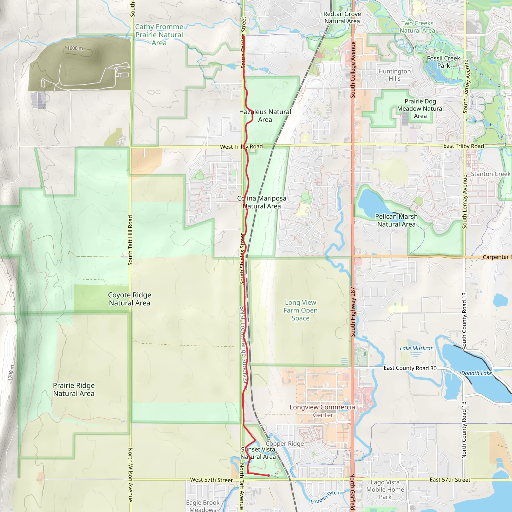Long View Trail - Sunset Vista Natural Area mobile static map