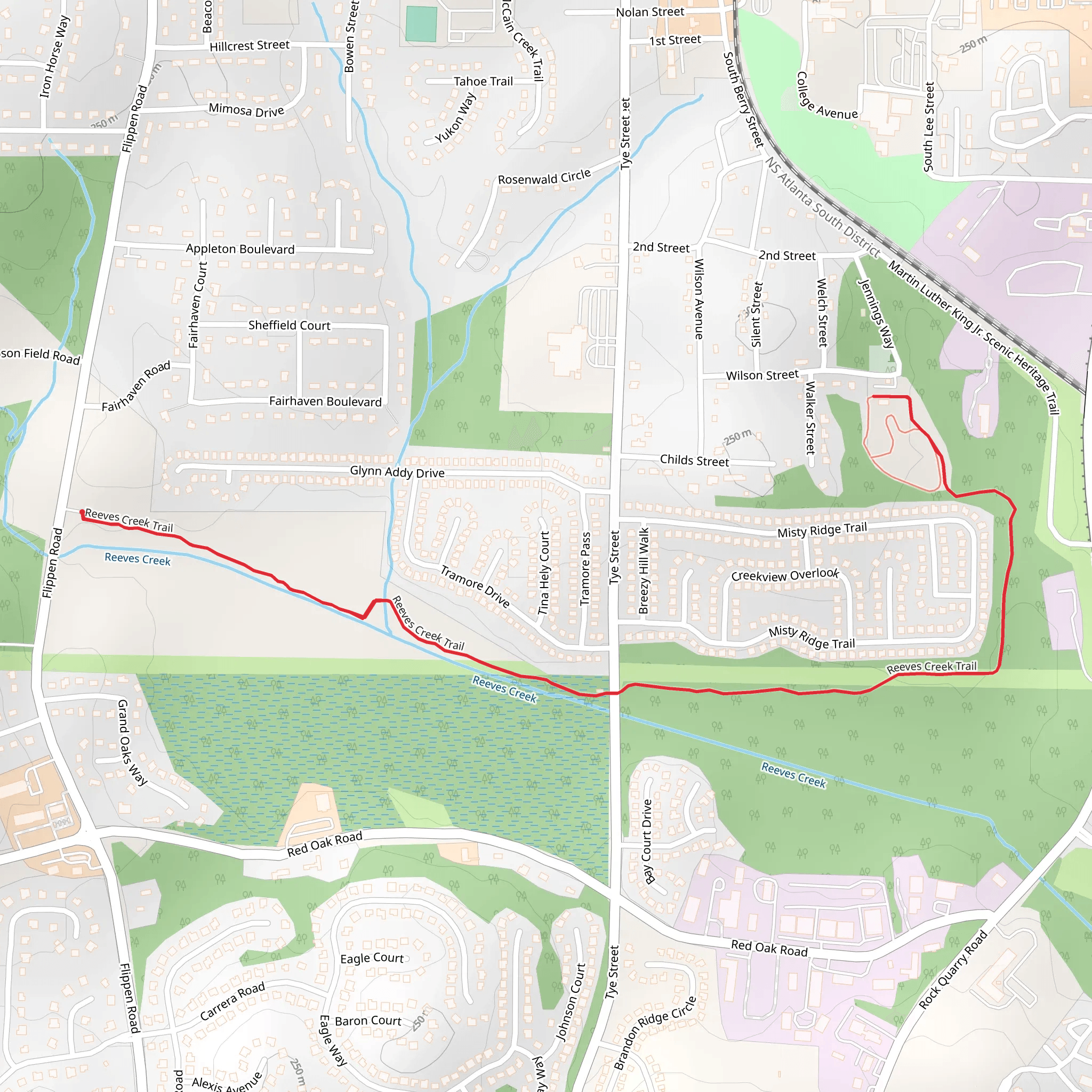 Reeves Creek Trail mobile static map