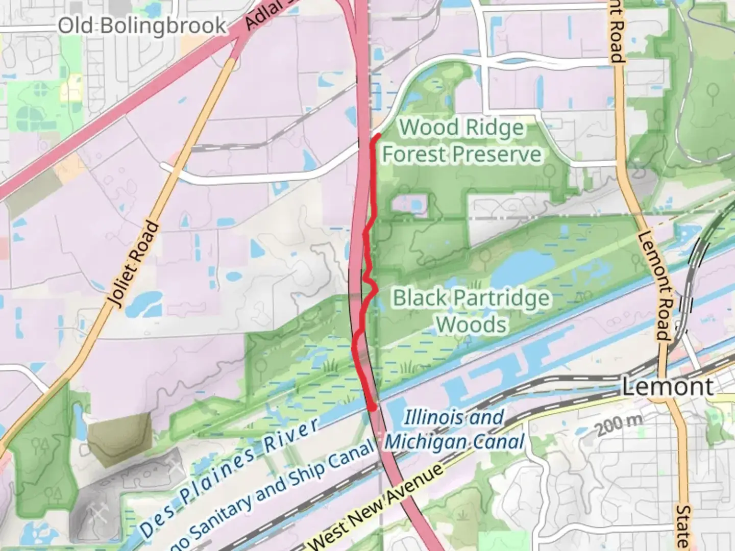 An image depicting the trail Veterans Memorial Trail and its surrounding area.
