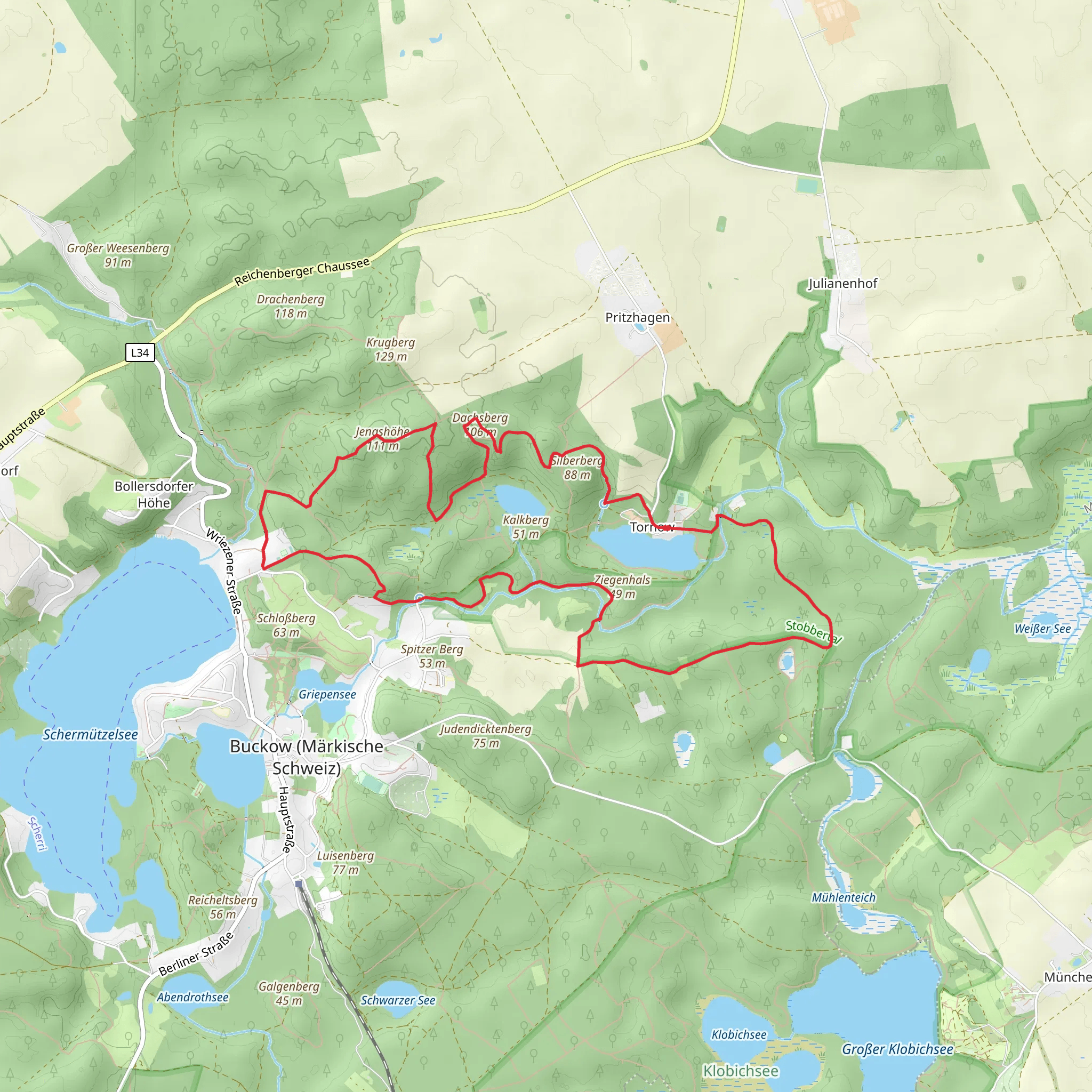 Gruener Balken and Gelber Balken Loop mobile static map