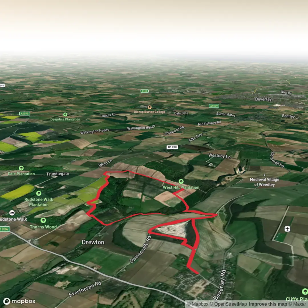 An image depicting the trail Hike from South Cave and its surrounding area.