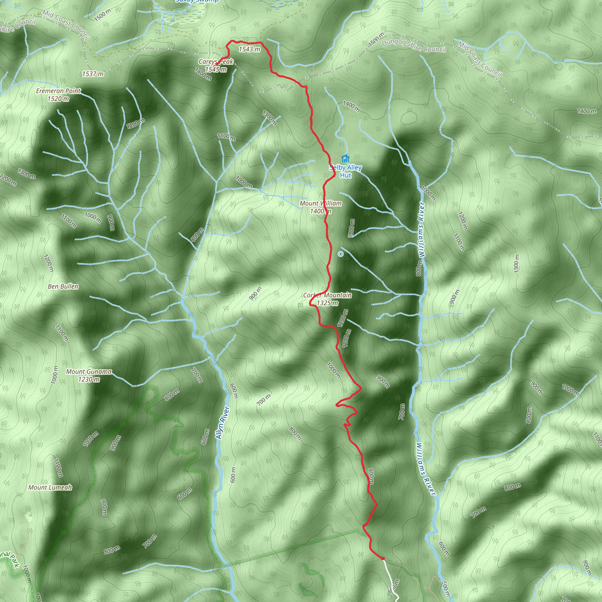 Corker Trail mobile static map